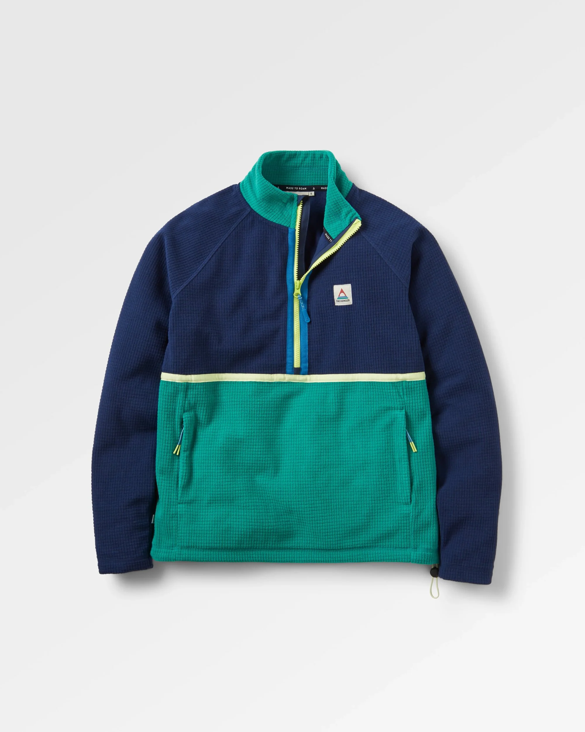 Off Trail Grid Polar Fleece - Rich Navy/Green Lake - Image 2