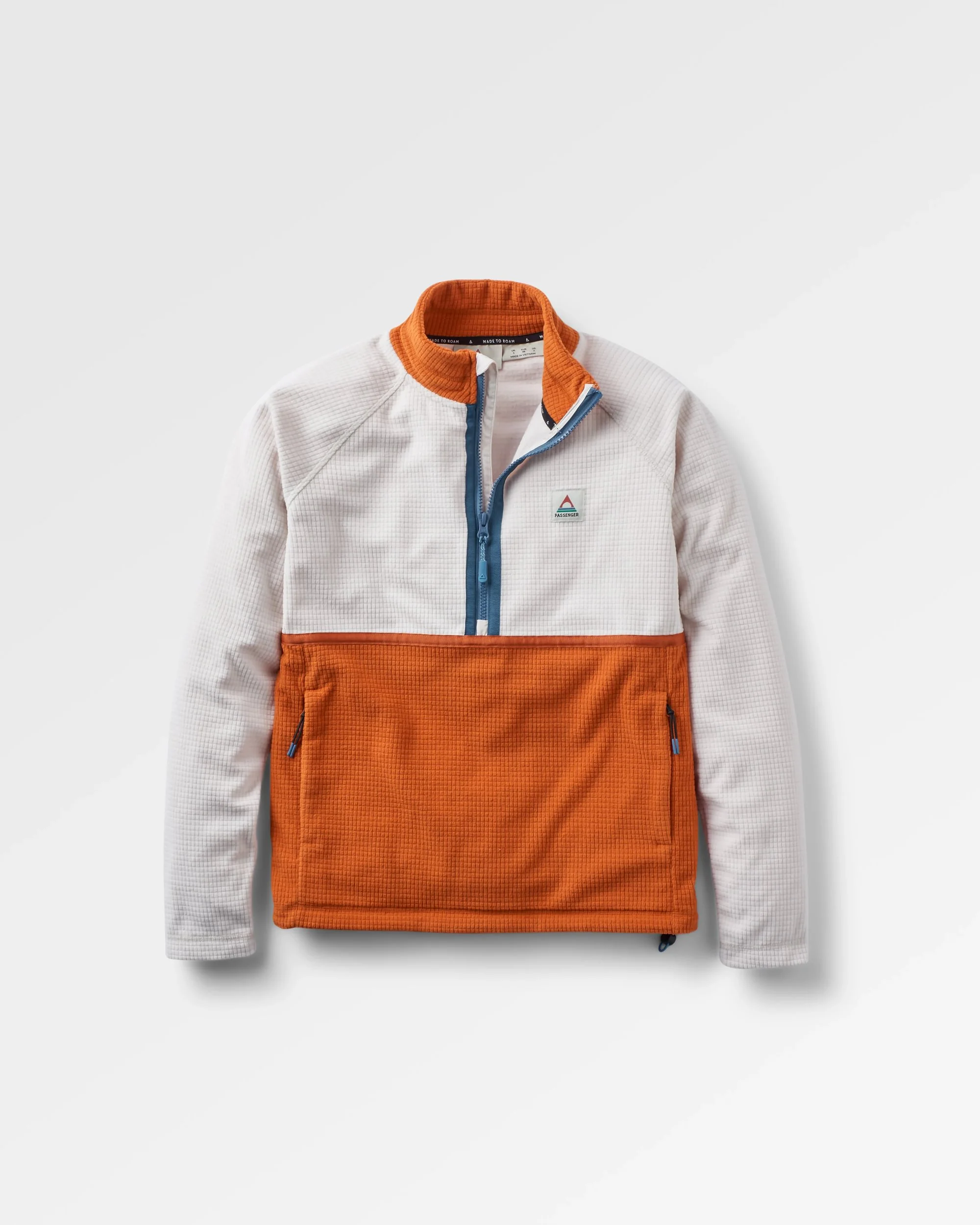 Off Trail Grid Polar Fleece - Birch/Sunset Orange - Image 2
