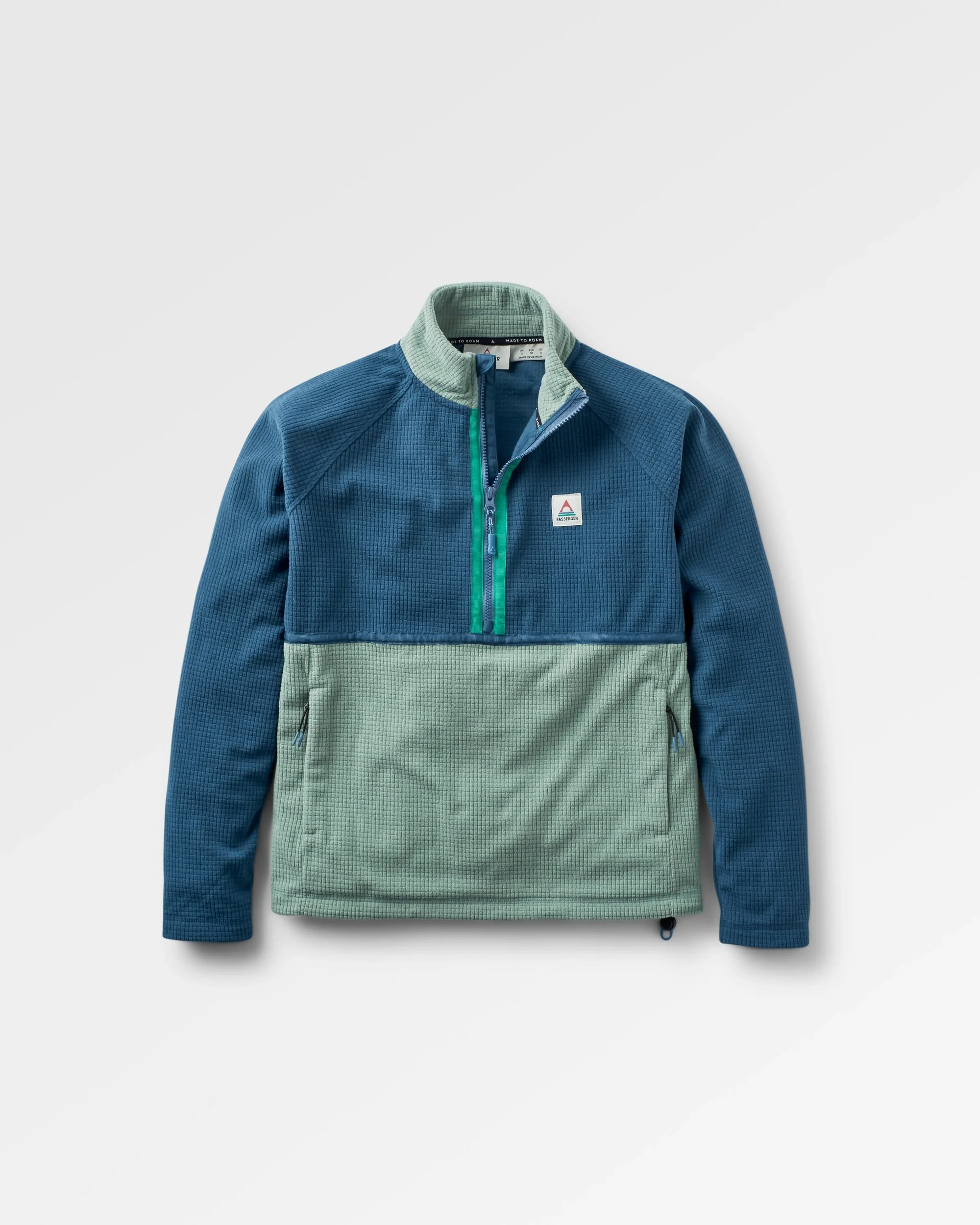 Off Trail Grid Polar Fleece - Pistachio/Dark Denim - Image 2