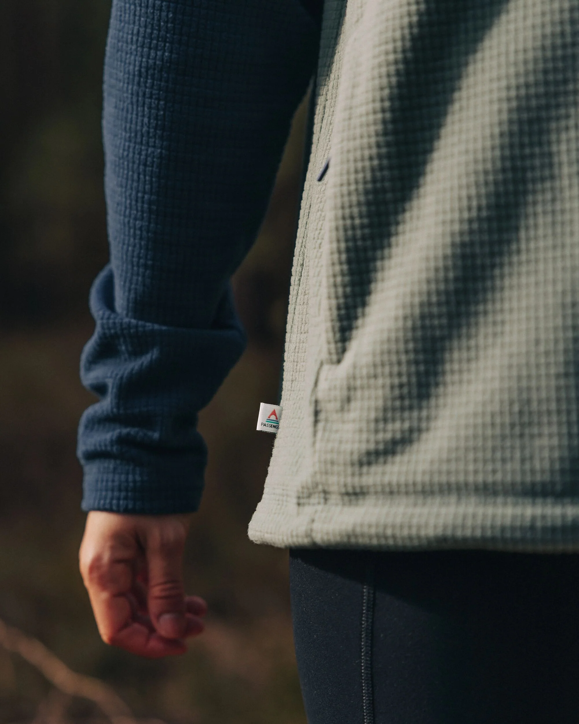 Off Trail Grid Polar Fleece - Pistachio/Dark Denim - Image 6