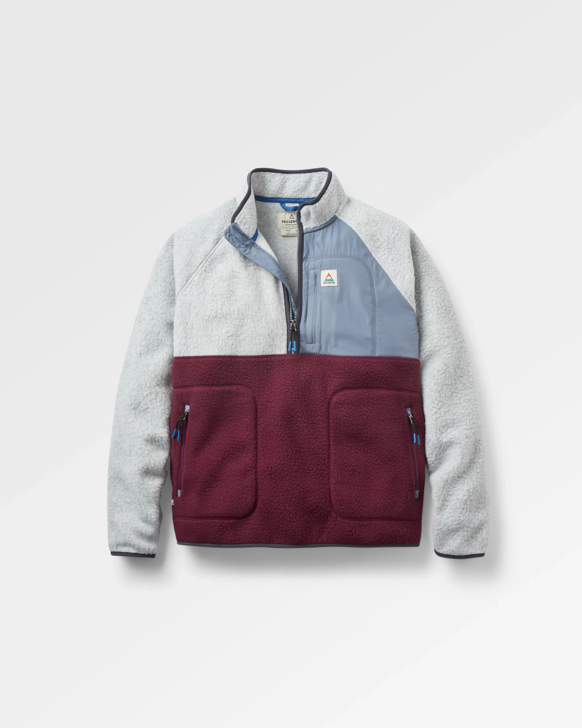 Offgrid 1/2 Zip Sherpa Fleece - Grey Marl/Fig - Image 2