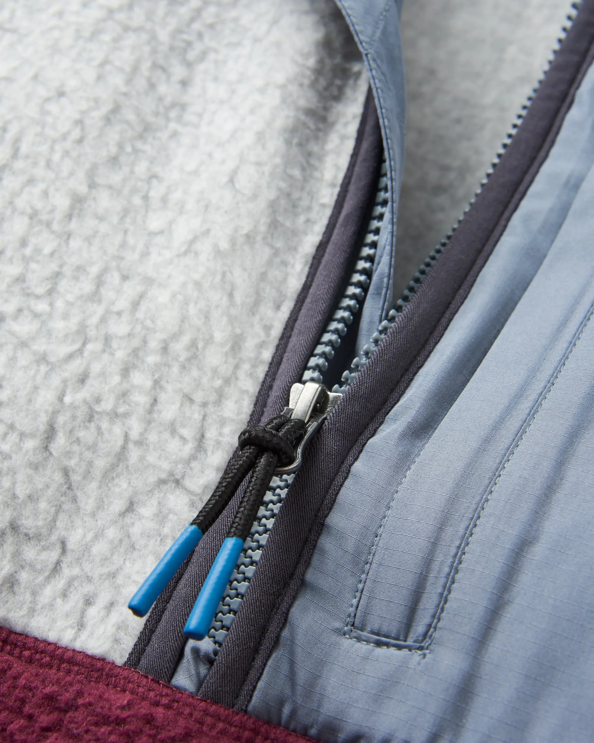 Offgrid 1/2 Zip Sherpa Fleece - Grey Marl/Fig - Image 5