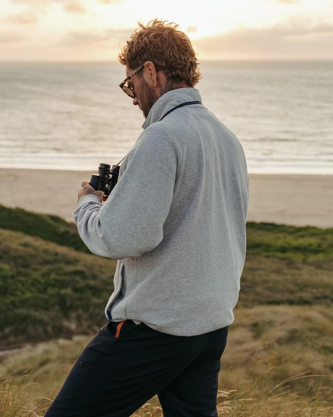 Offgrid 1/4 Zip Sweatshirt - Grey Marl - Image 9