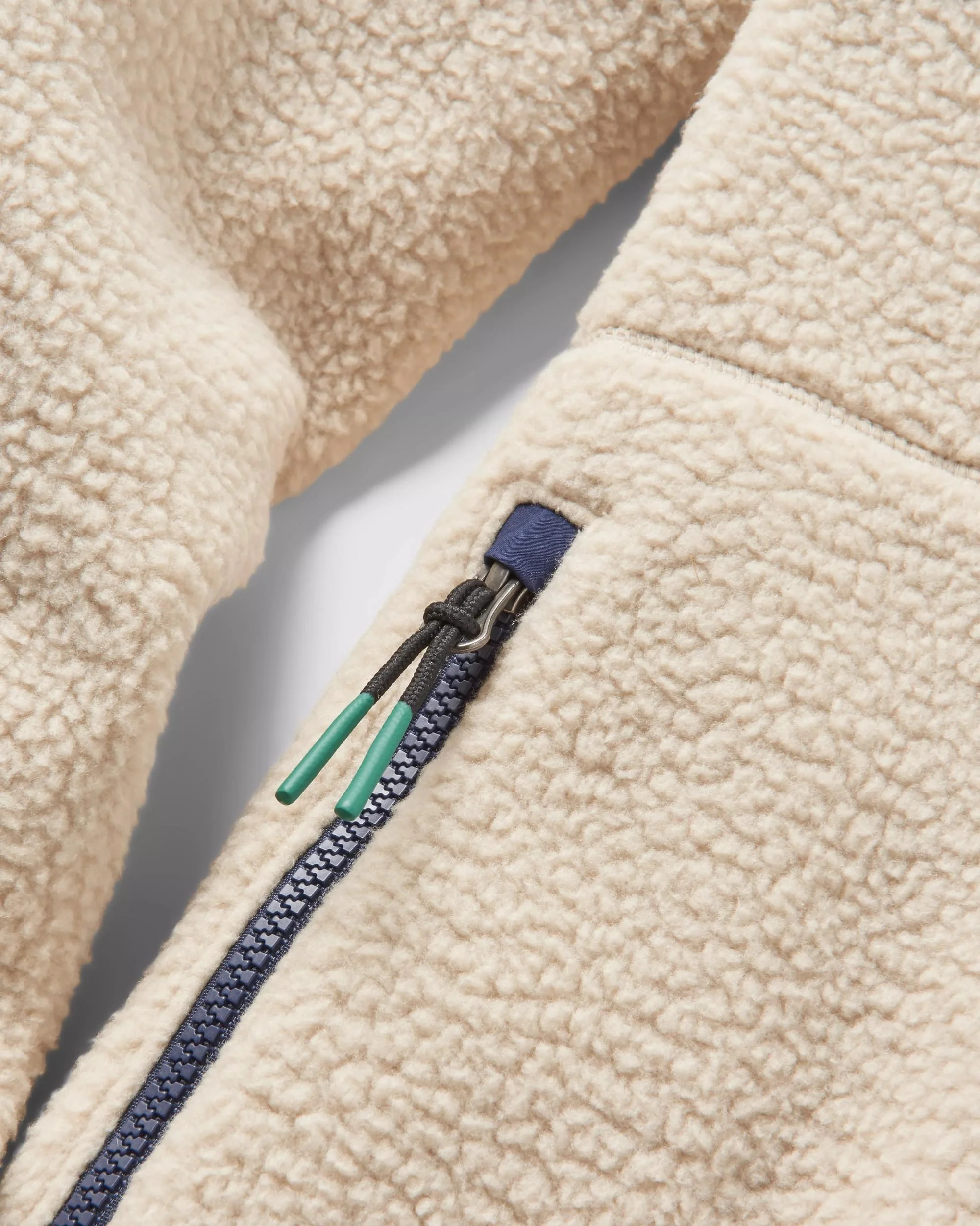 Offgrid 1/2 Zip Sherpa Fleece - Oatmeal/Navy - Image 6