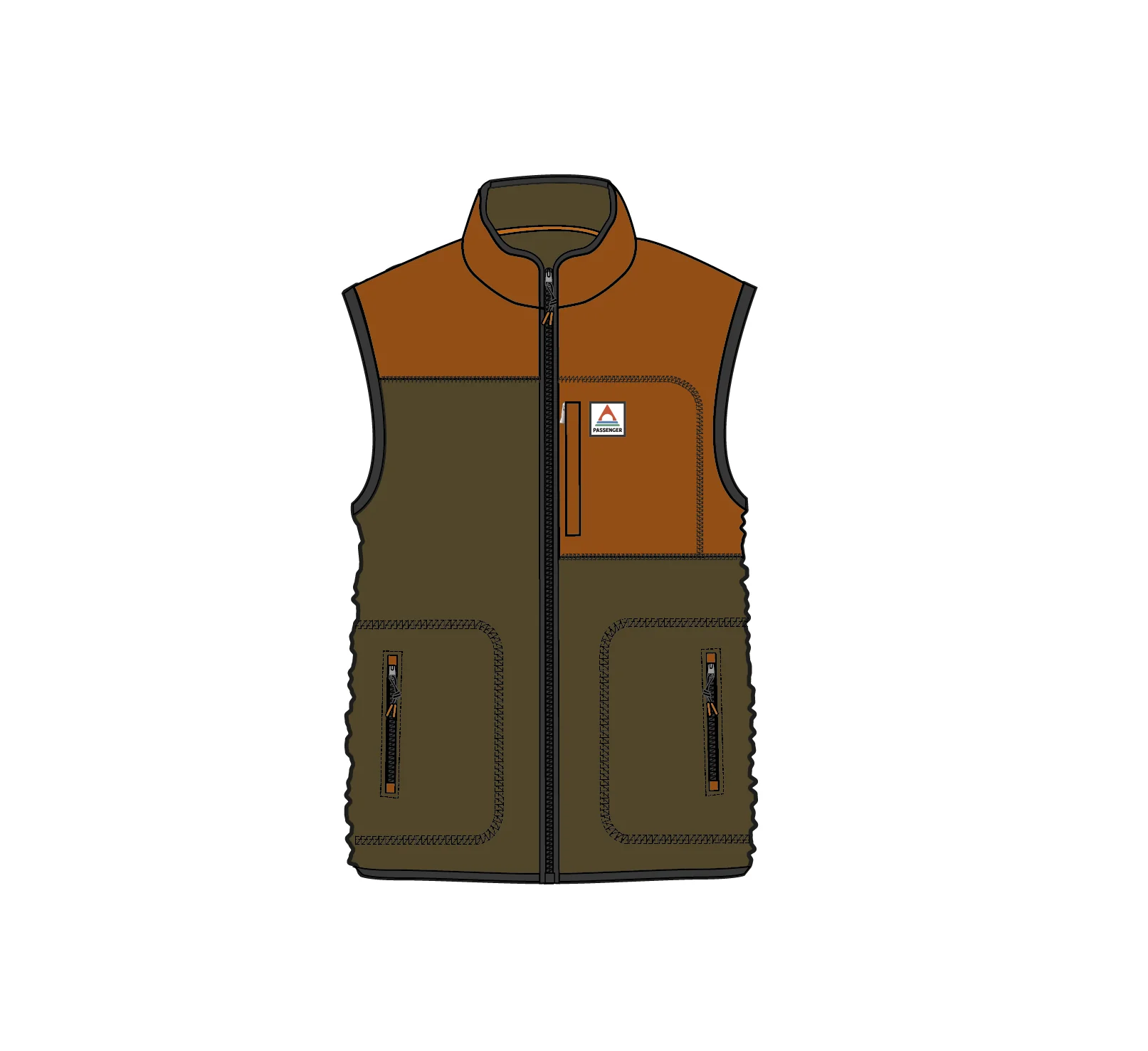 Offgrid Sherpa Fleece Vest - Dark Olive - Image 9