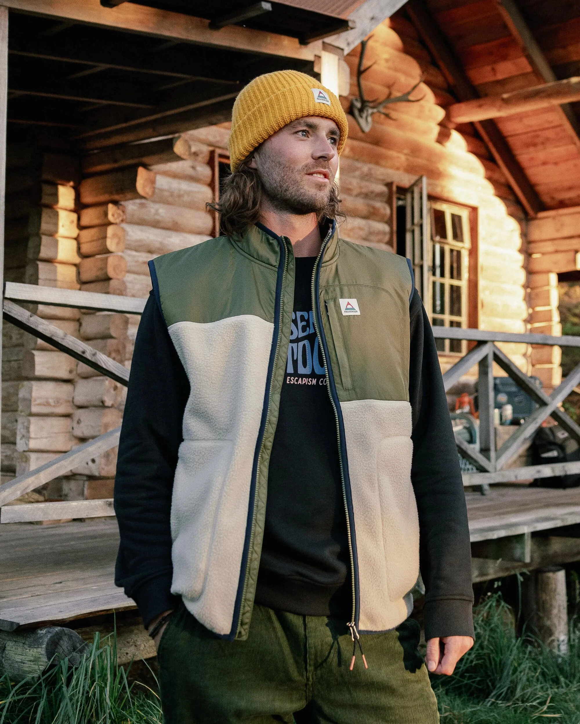 Offgrid Sherpa Fleece Vest - Oatmeal/Khaki - Image 6