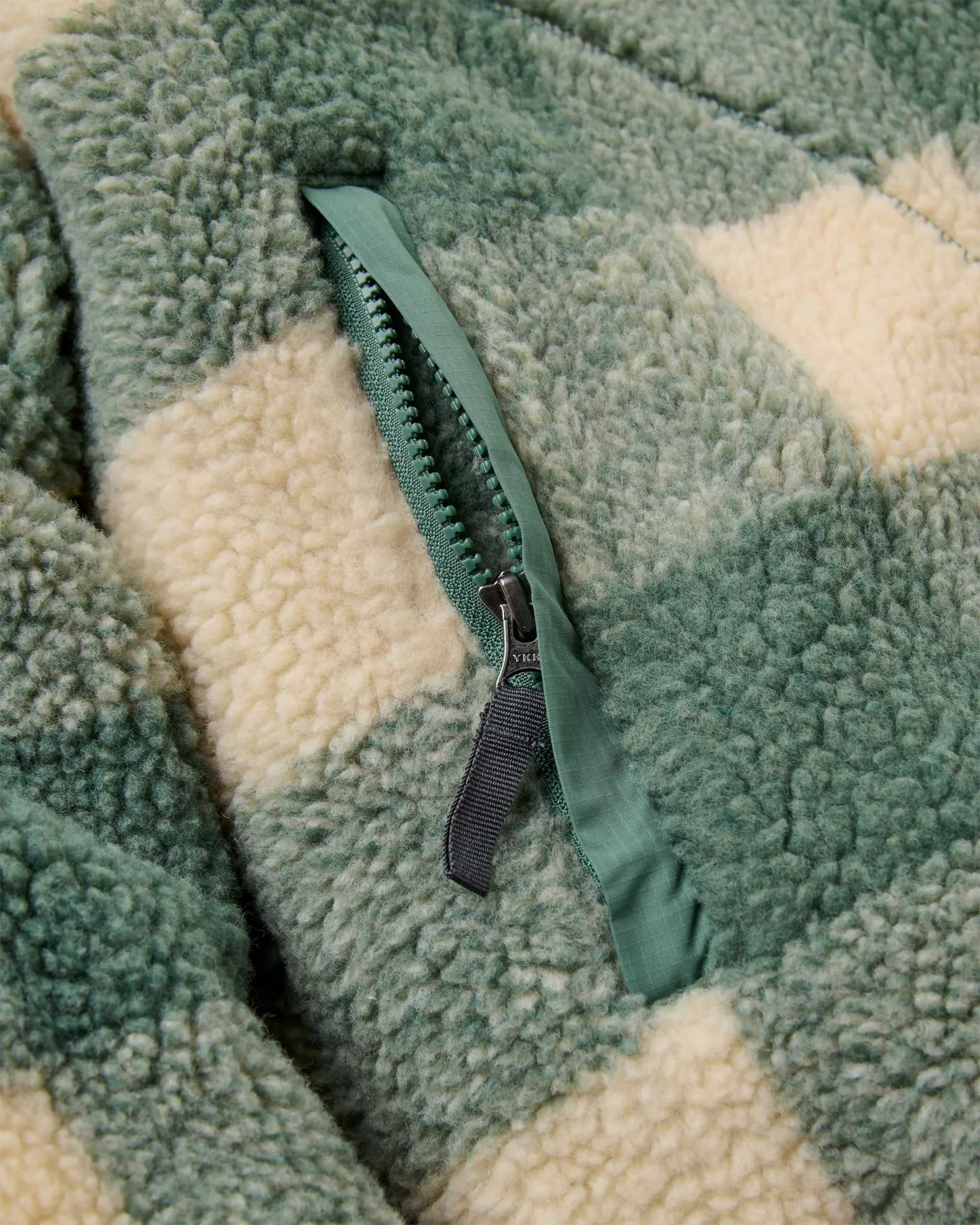 Offroad Sherpa 1/2 Zip Fleece - Dark Forest Check - Image 6