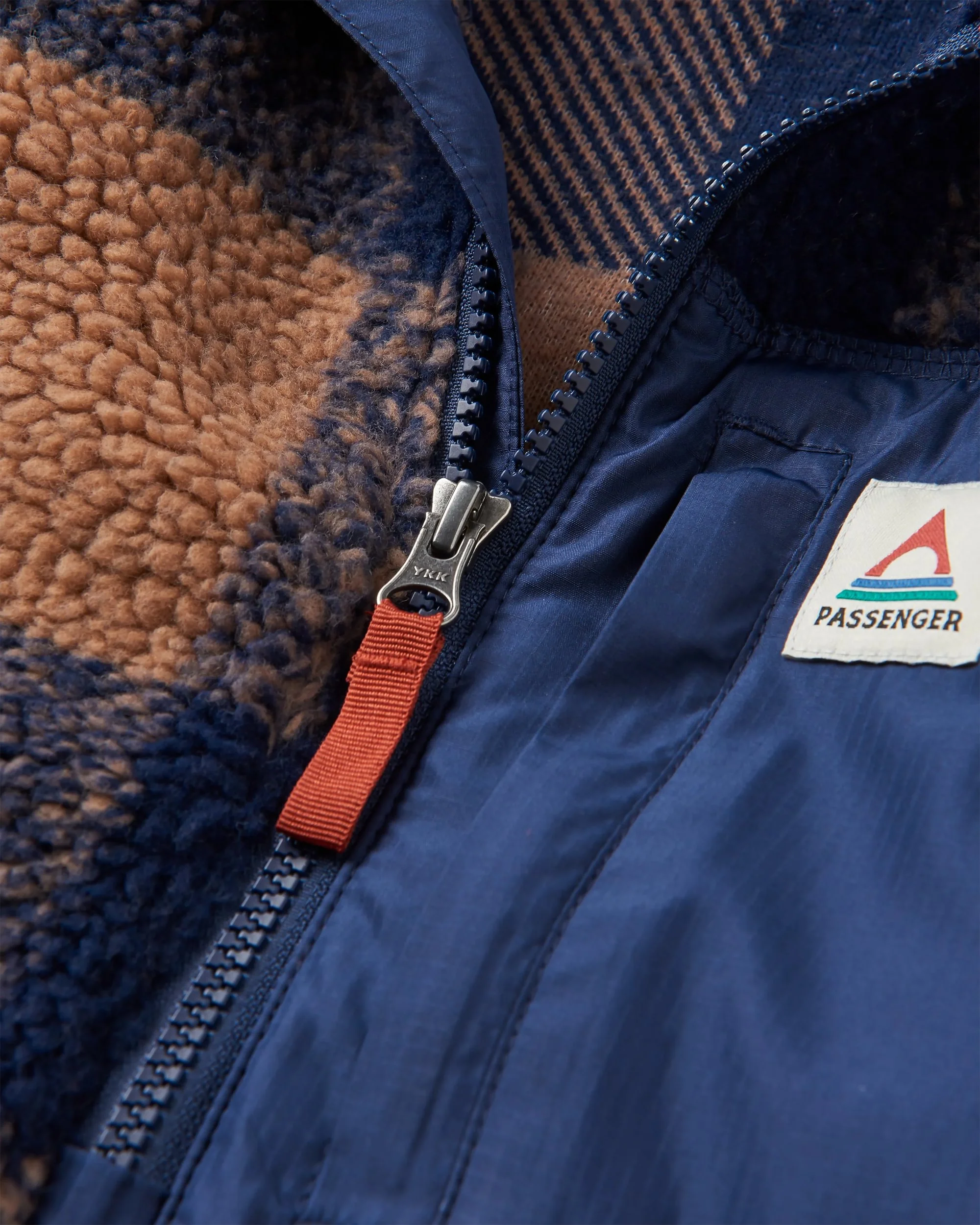 Offroad Sherpa 1/2 Zip Fleece - Toffee/Rich Navy Buffalo - Image 6