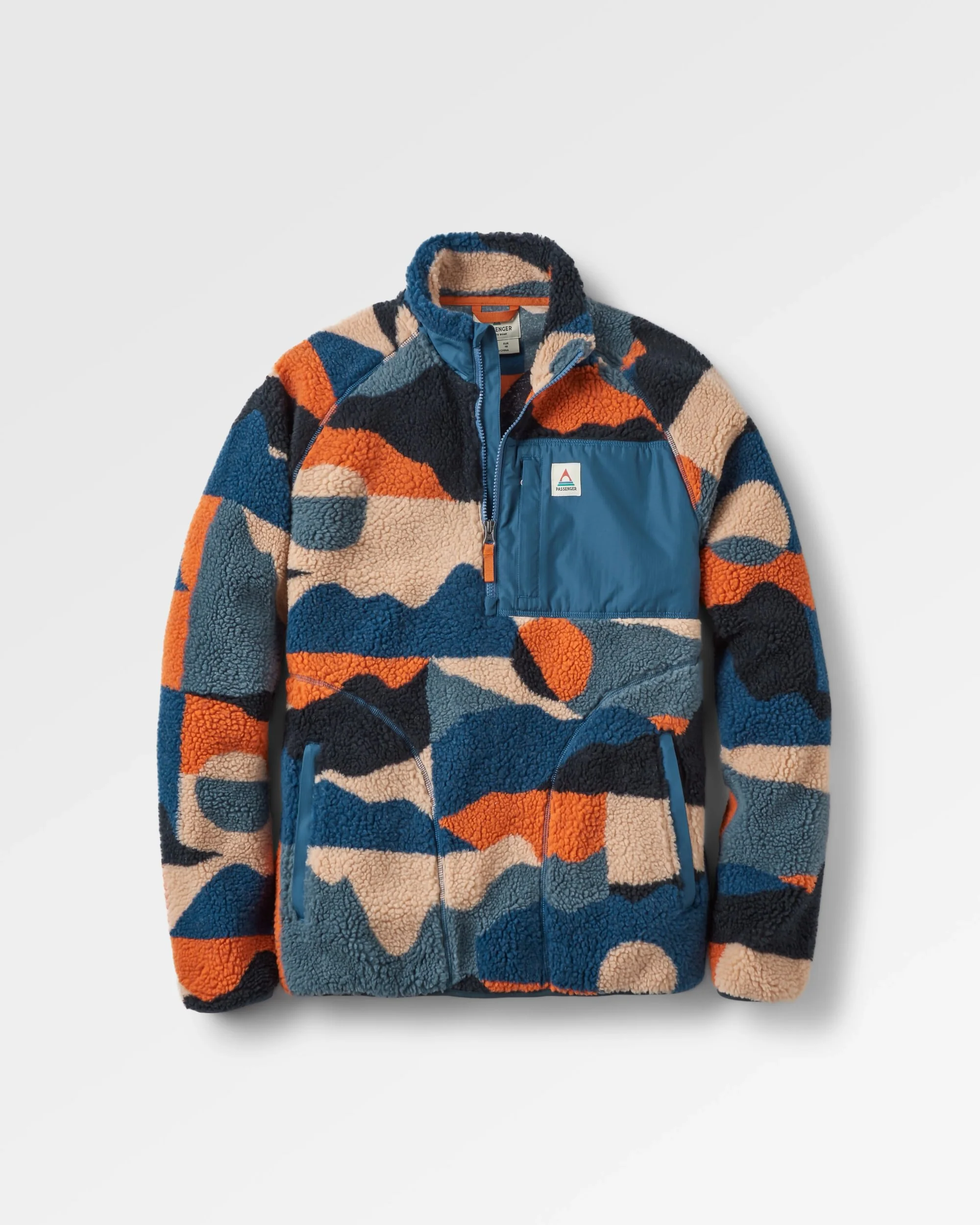 Offroad Sherpa 1/2 Zip Fleece - Vista Patchwork Dark Denim - Image 2