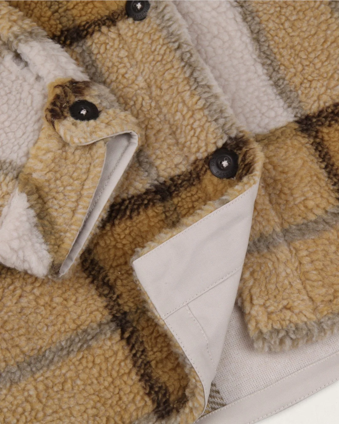 Olympus Yarn Dye Sherpa Fleece Shirt - Honey Check - Image 13