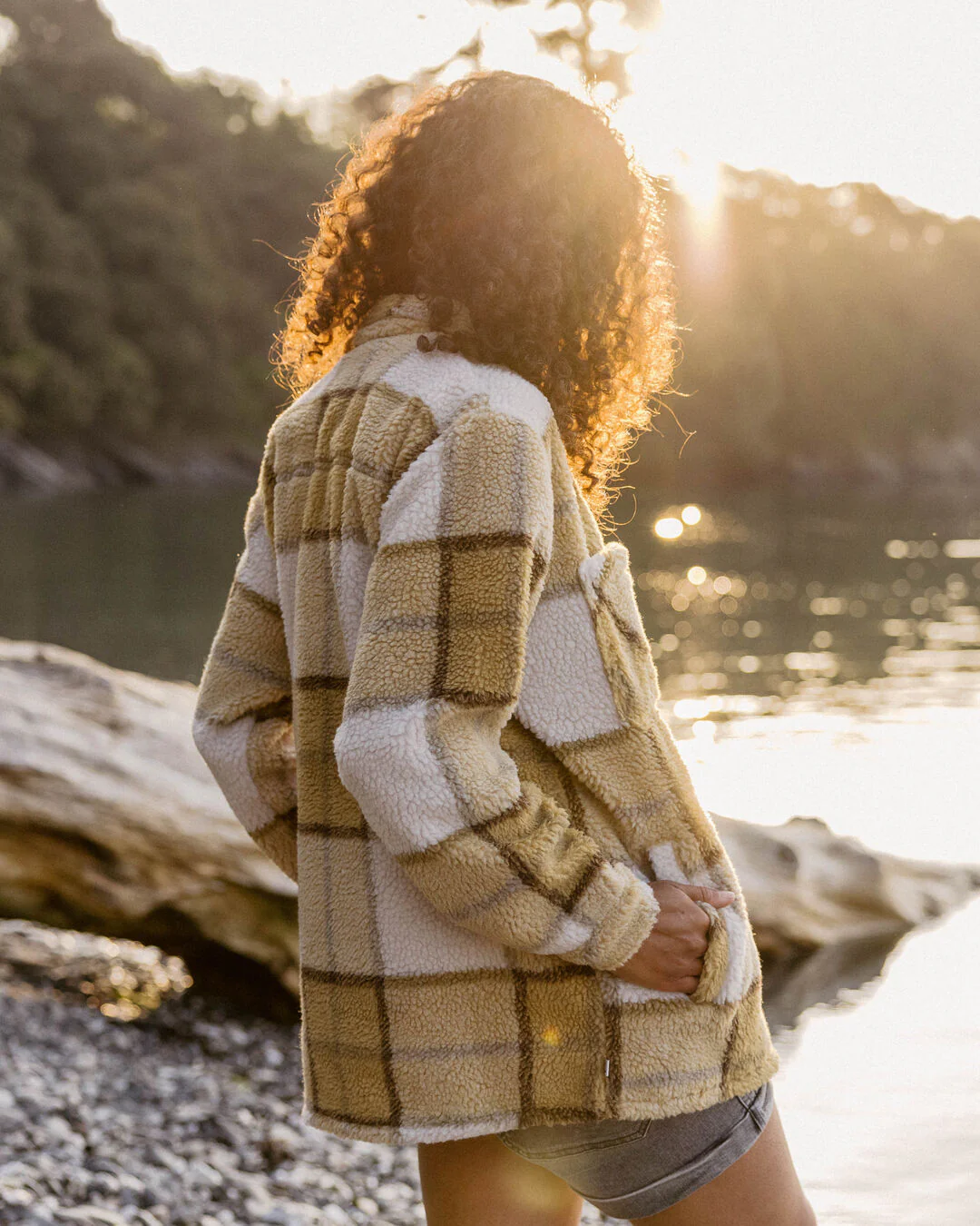 Olympus Yarn Dye Sherpa Fleece Shirt - Honey Check - Image 5
