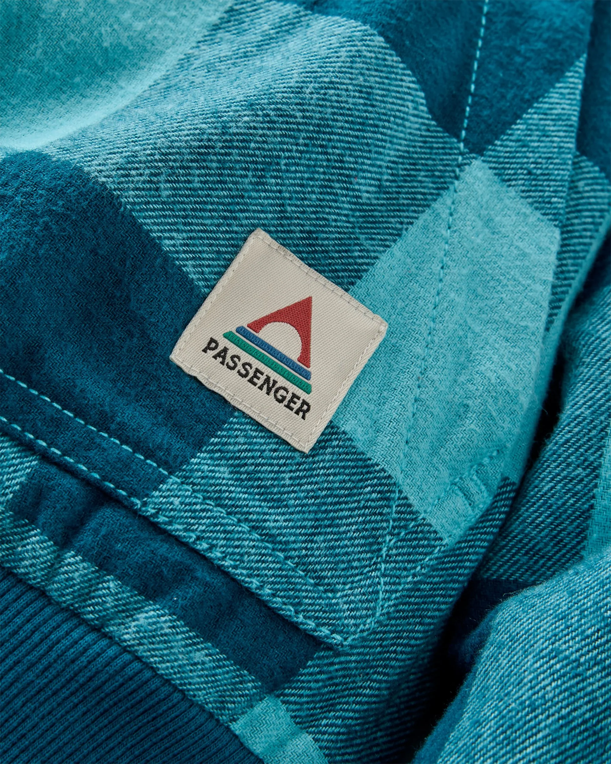 On The Go Insulated Bomber Jacket - Retro Blue Check - Image 2