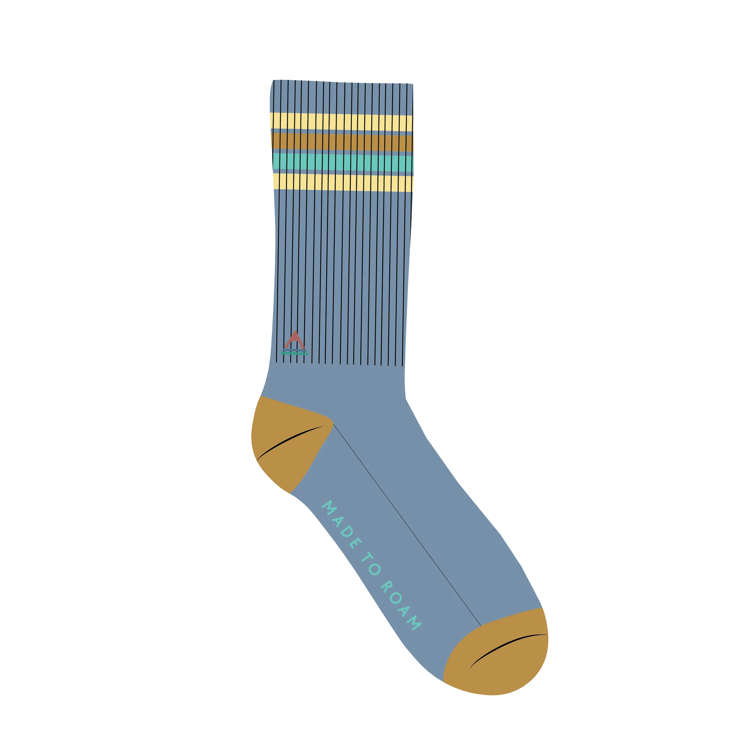 Classic Midweight Crew Socks - Faded Denim - Image 5