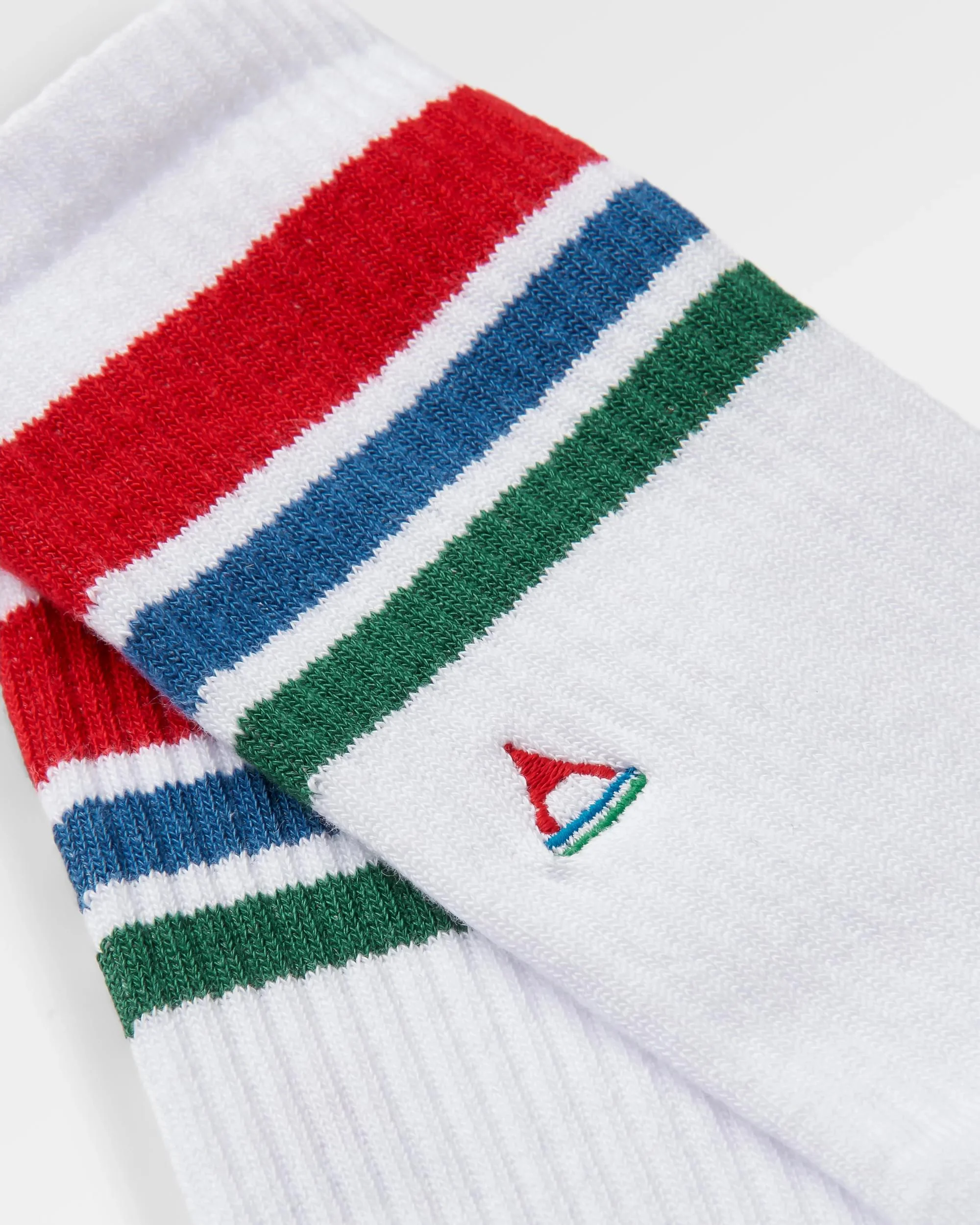 Classic Midweight Crew Socks - White/Greenlake - Image 6