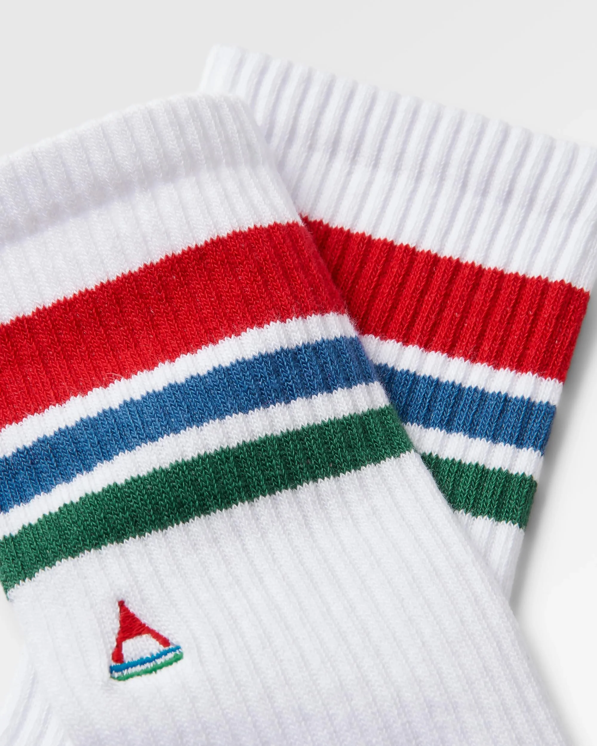 Classic Midweight Crew Socks - White/Greenlake - Image 7