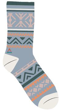 Organic Mid-weight Patterned Socks - Blue Fog - Image 6