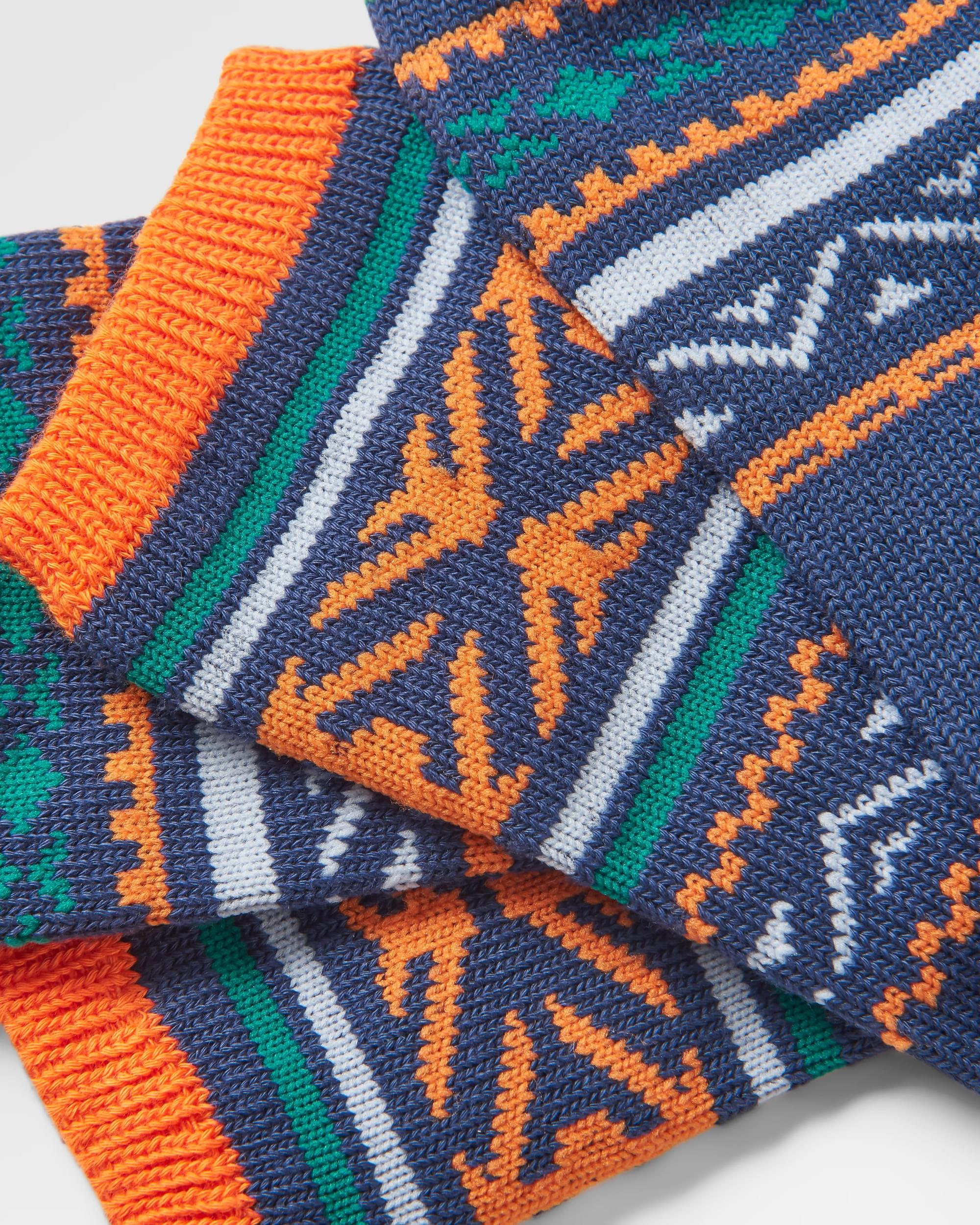 Organic Midweight Patterned Socks - Deep Navy - Image 5