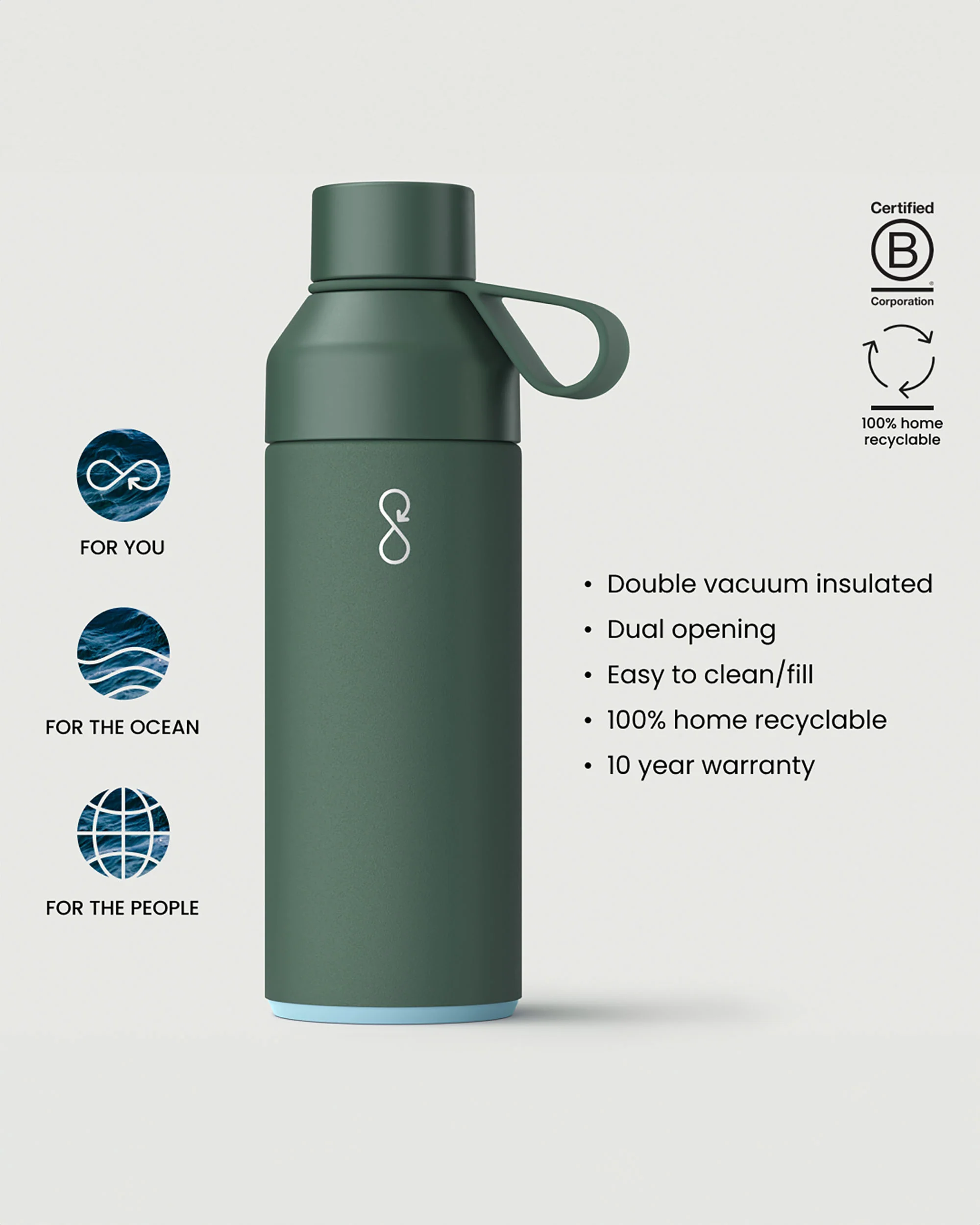 Original Ocean Bottle 500ml - Forest Green - Image 4