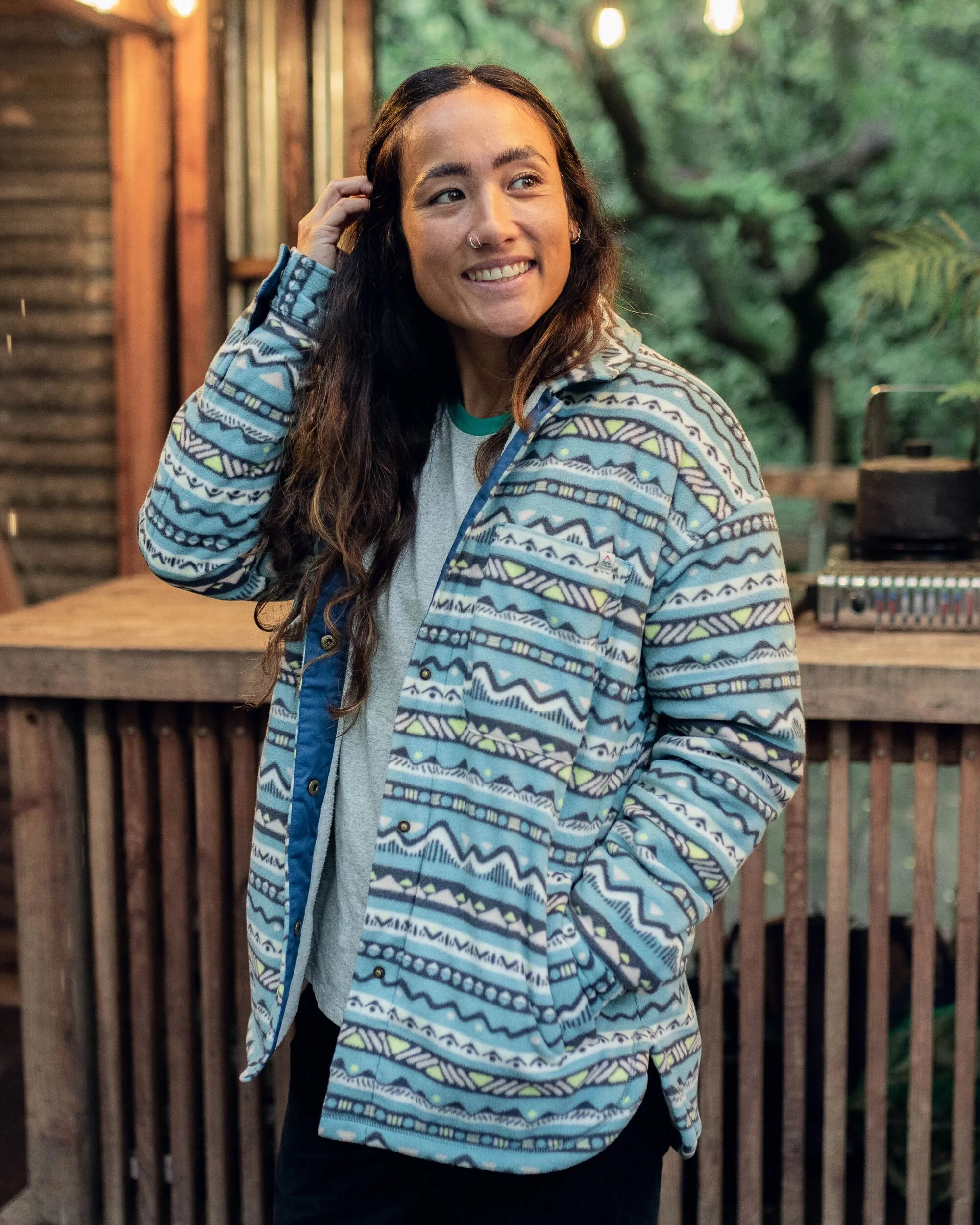 Orion Sherpa-Lined Polar Fleece Shirt - Mountain Geo Arctic