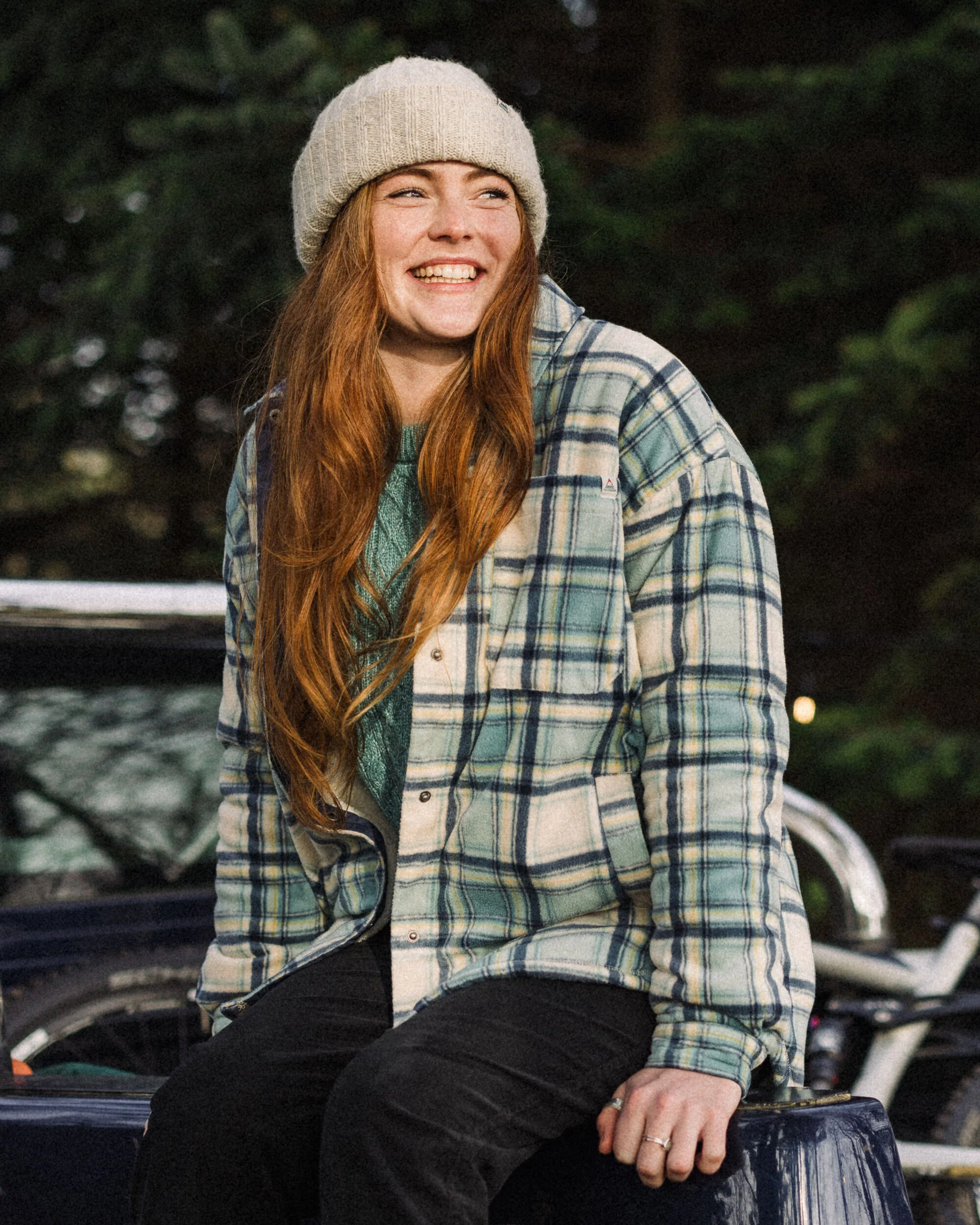 Orion Sherpa-Lined Polar Fleece Shirt - Oatmeal/Arctic Check