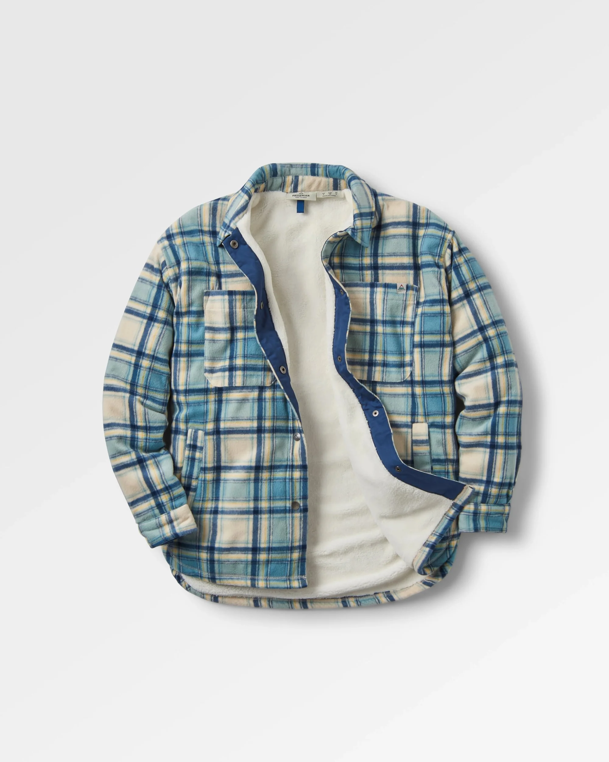 Orion Sherpa-Lined Polar Fleece Shirt - Oatmeal/Arctic Check - Image 2
