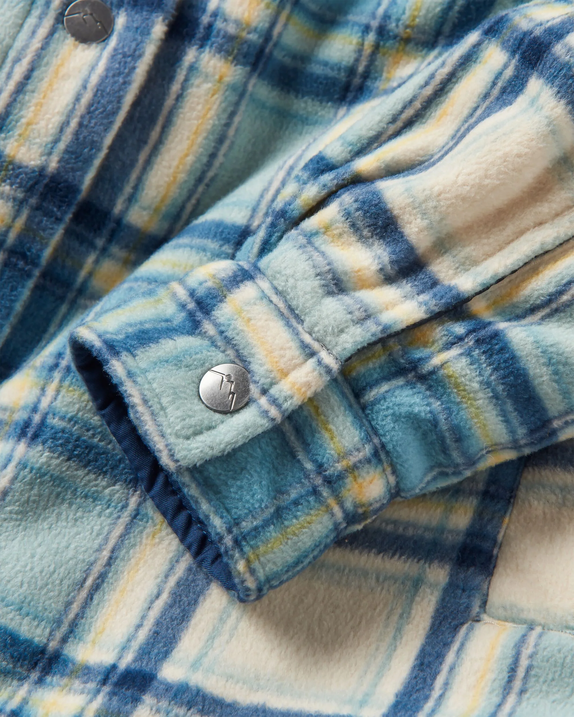 Orion Sherpa-Lined Polar Fleece Shirt - Oatmeal/Arctic Check - Image 9