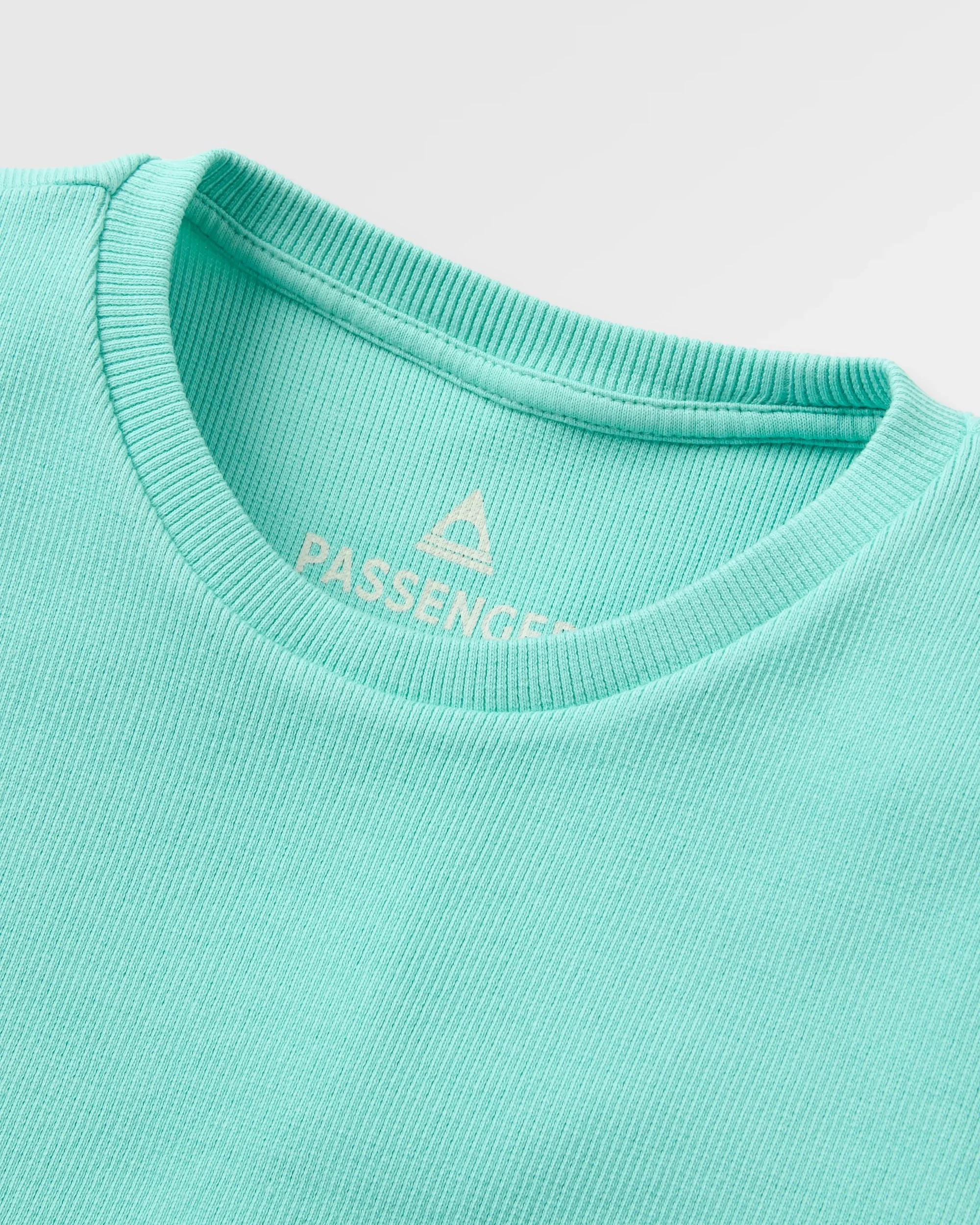 Out There Ribbed Cropped T-Shirt - Aqua - Image 2