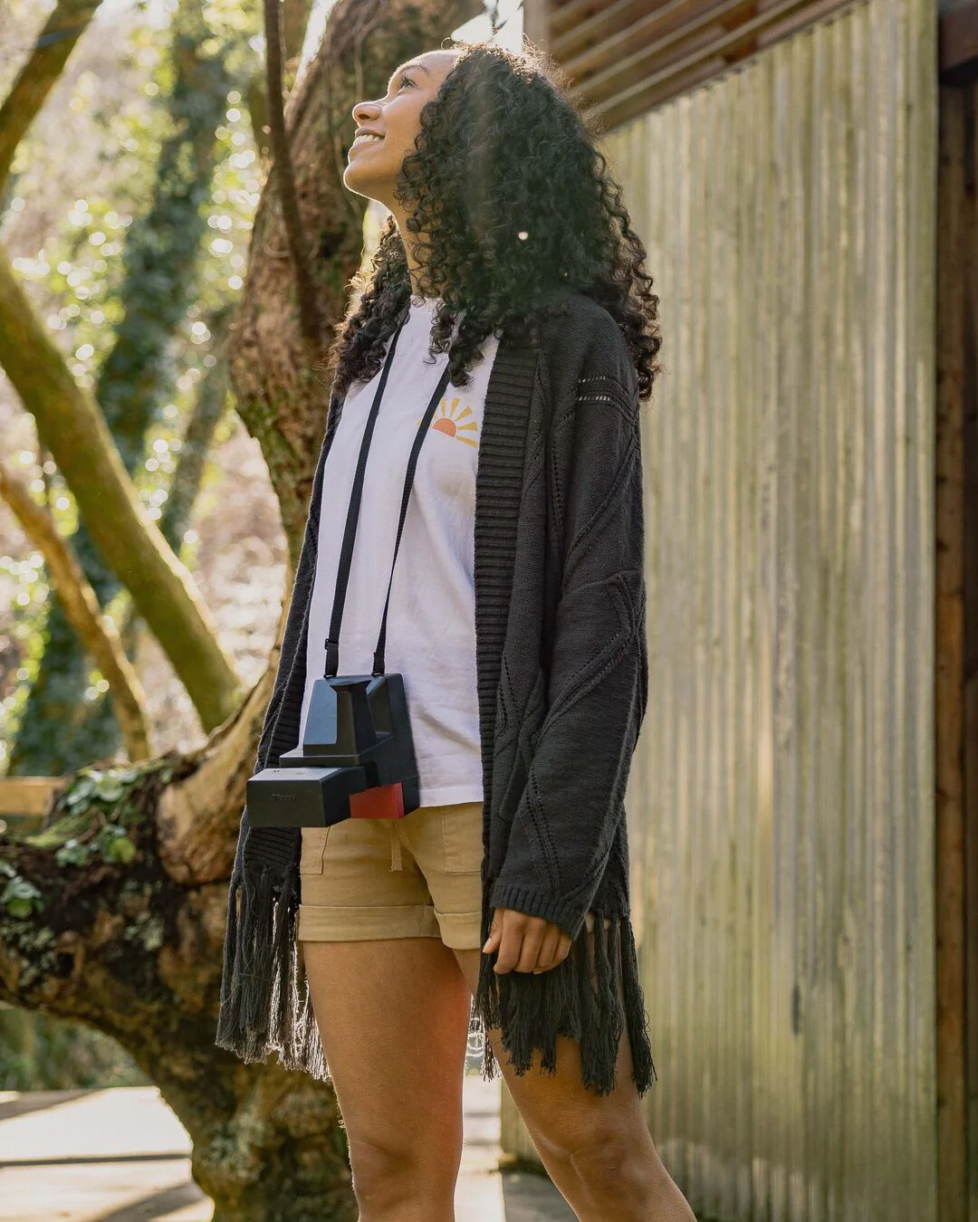 Palm Organic Cotton Cardigan - Black - Image 3