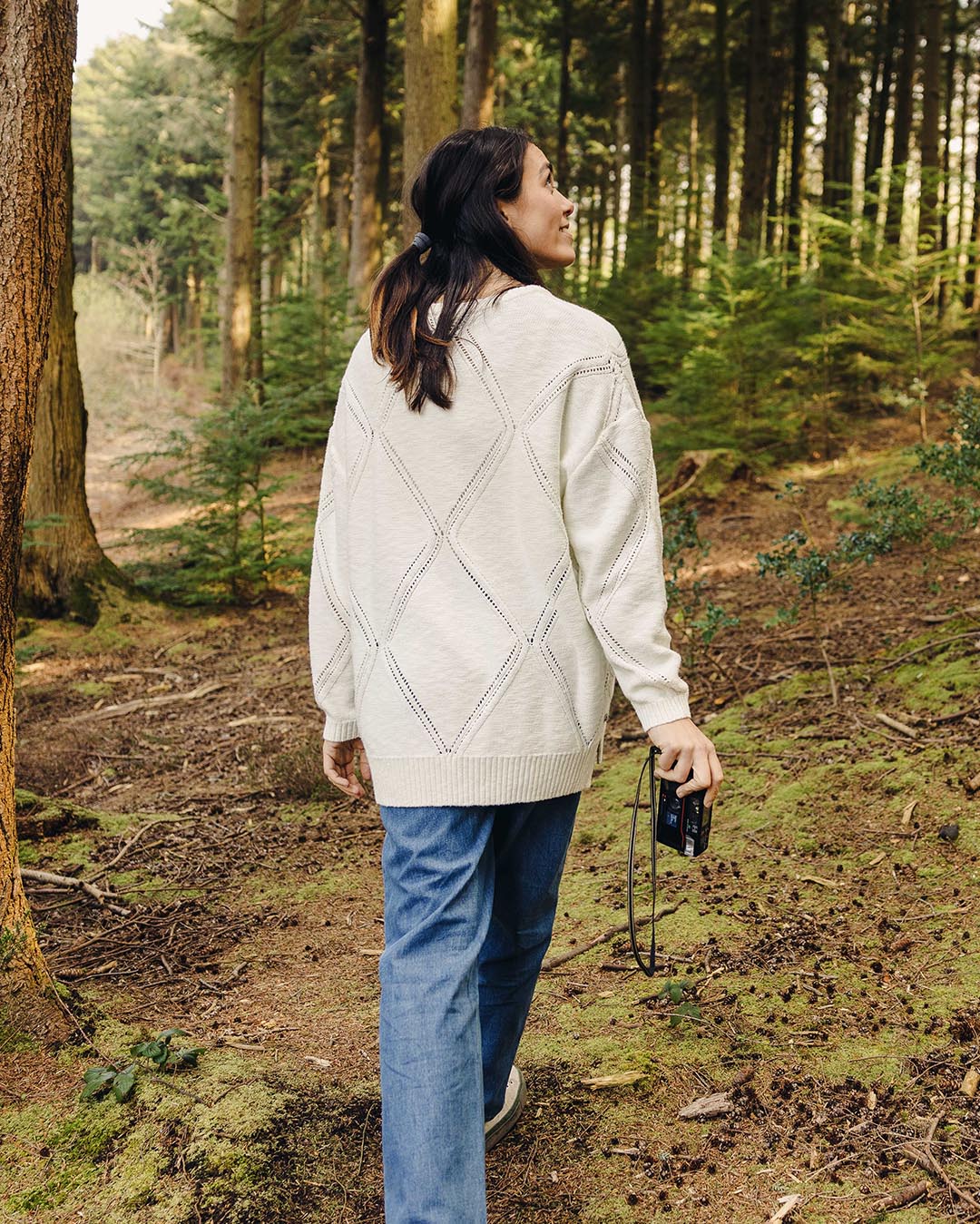 Palm Organic Oversized Knitted Jumper - Off White - Image 5