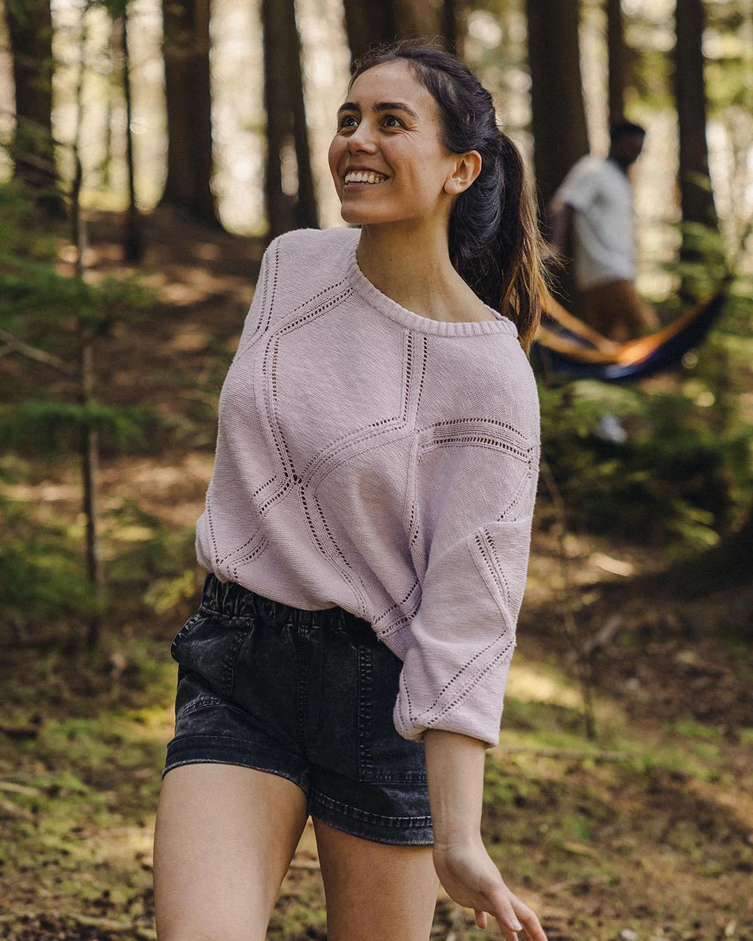 Palm Organic Oversized Knitted Jumper - Orchid Hush - Image 4
