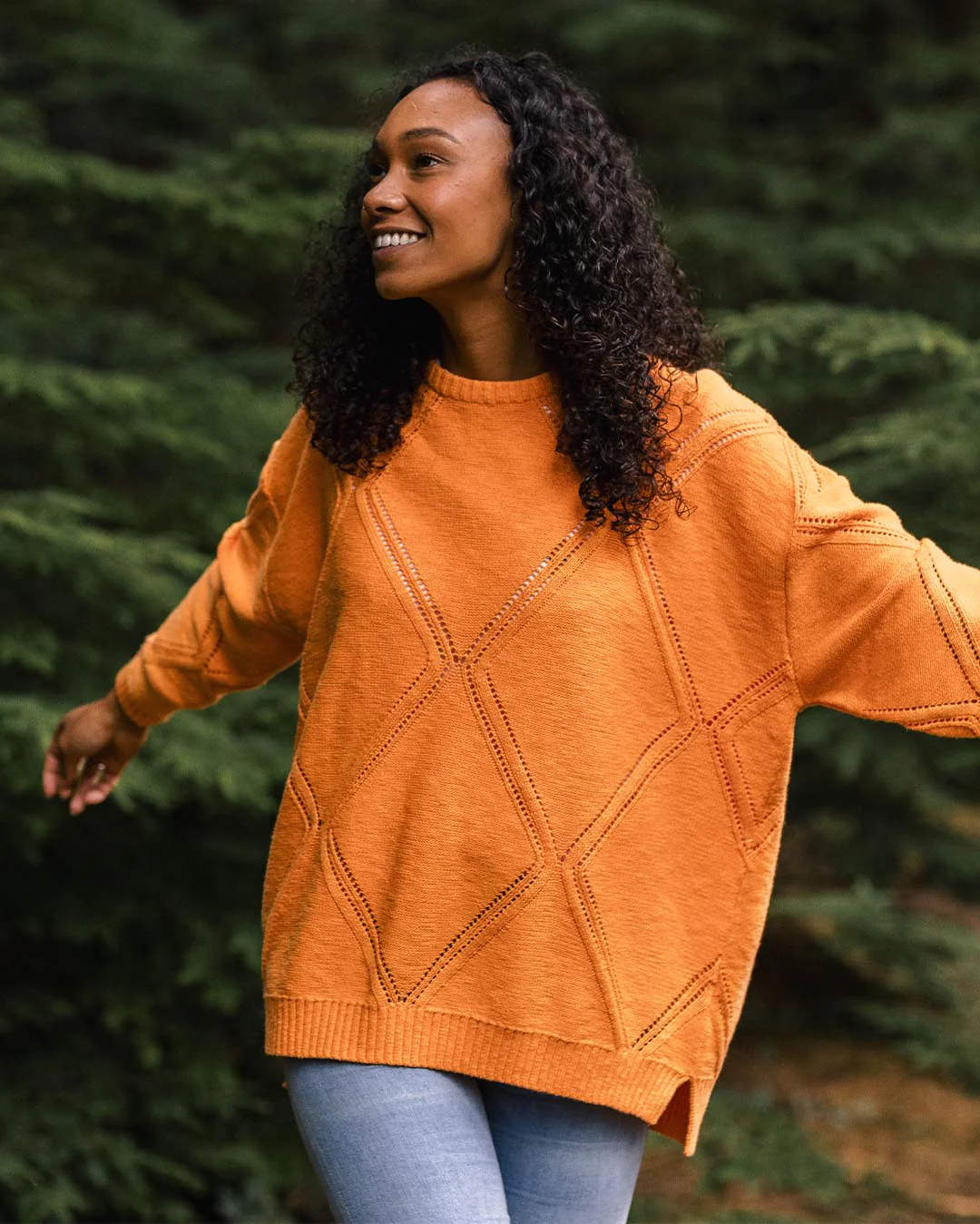 Palm Organic Oversized Knitted Jumper - Apricot - Image 4