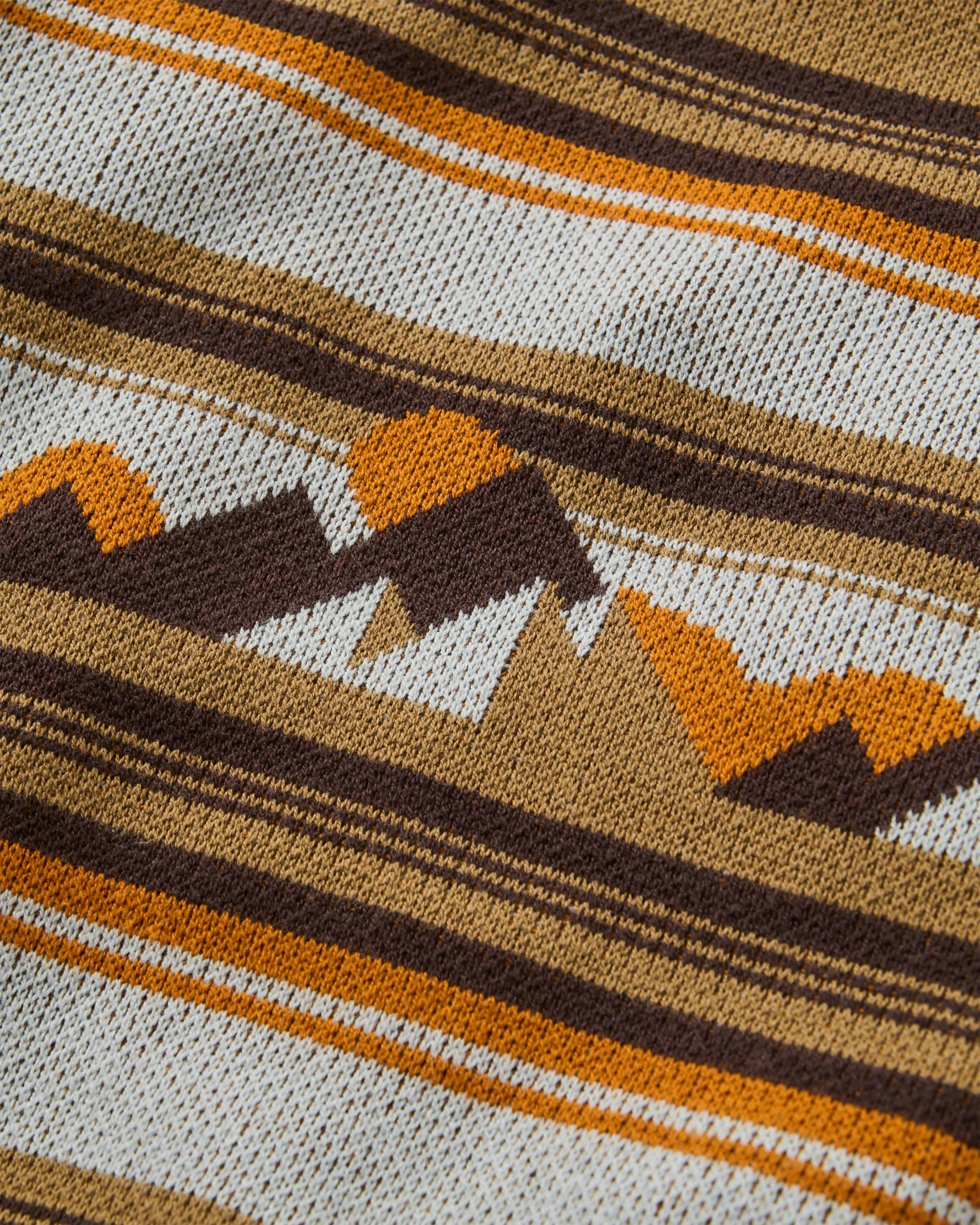 Panorama Lightweight Knitted Jumper - Views Caramel Stripe - Image 5