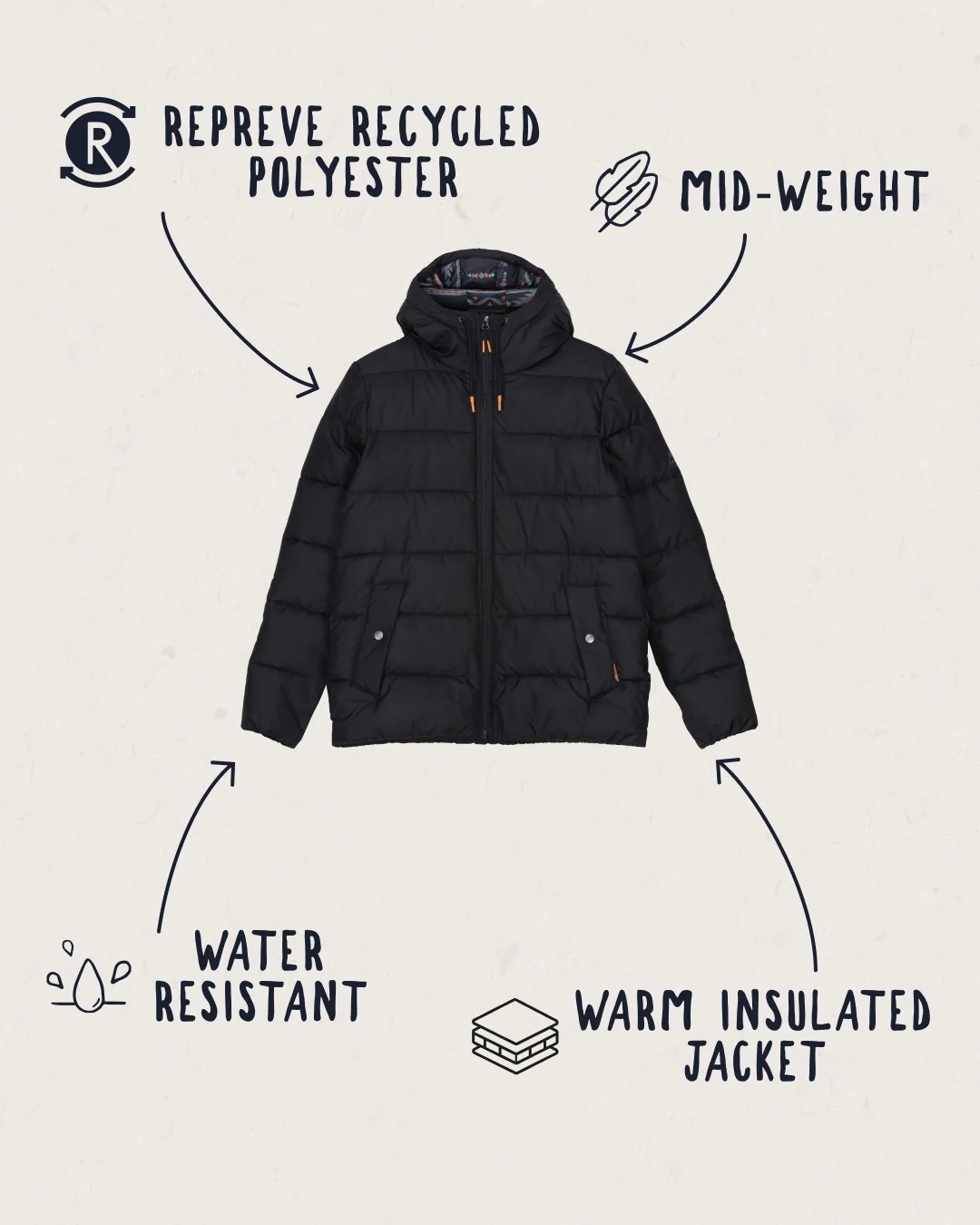 Parks Insulated Jacket - True Black - Image 3