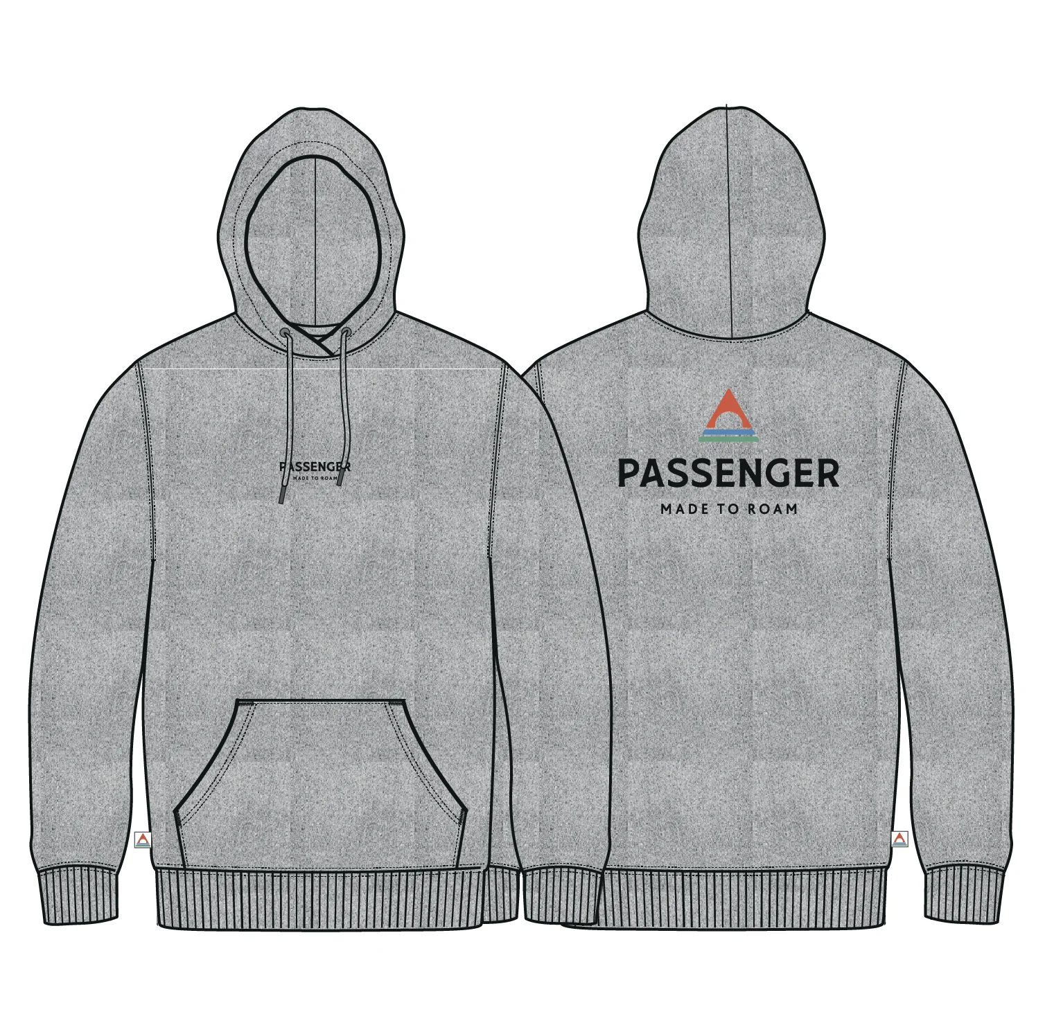 Passenger Relaxed Fit Hoodie - Grey Marl - Image 9