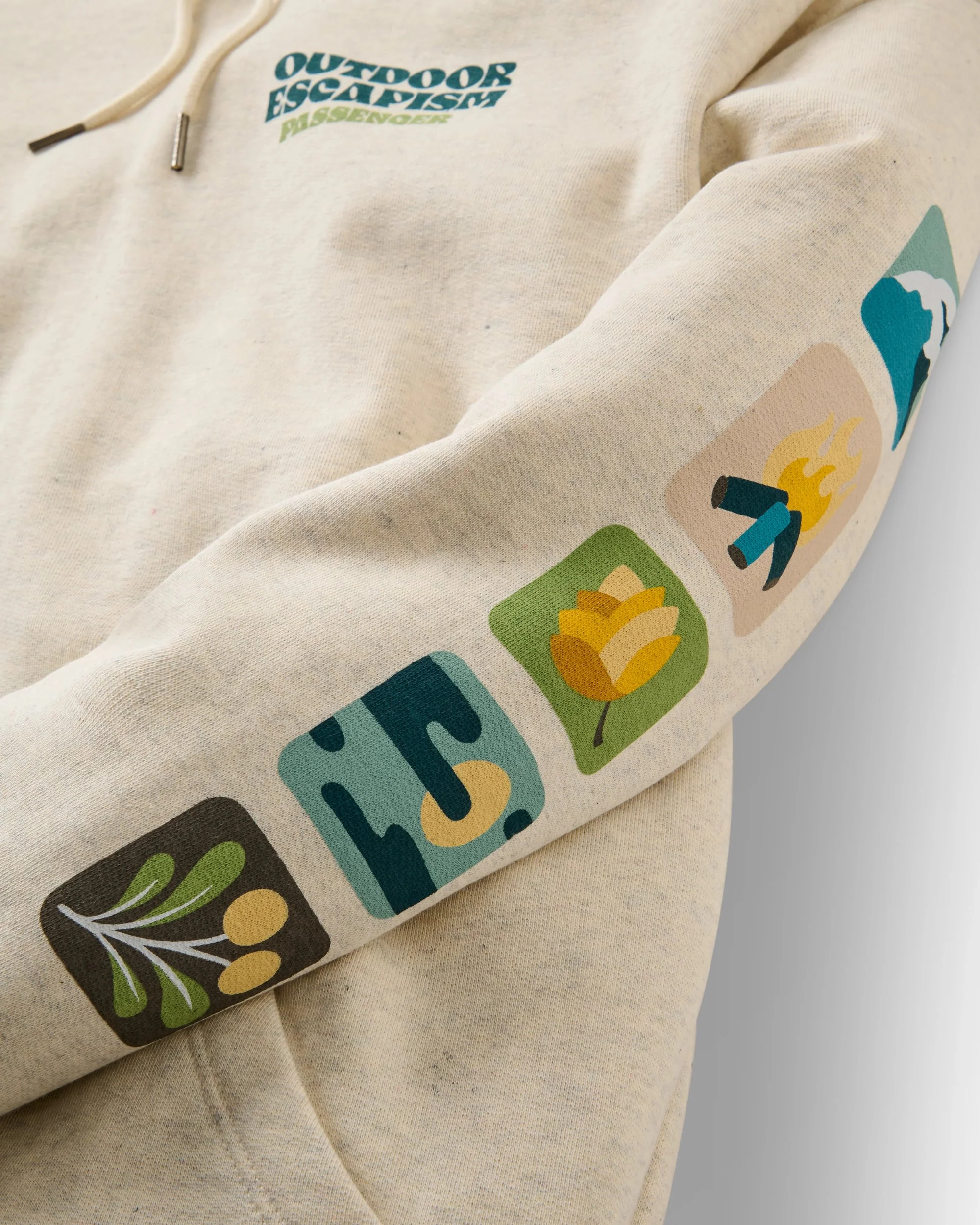 Patch Organic Cotton Hoodie - Milky Marl - Image 4
