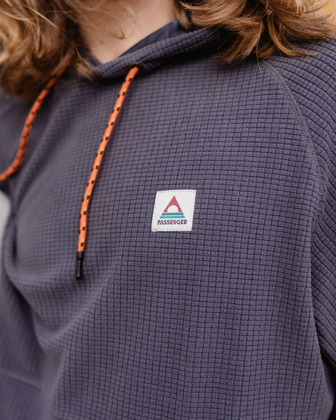 Point Grid Polar Fleece Hoodie - Charcoal - Image 6
