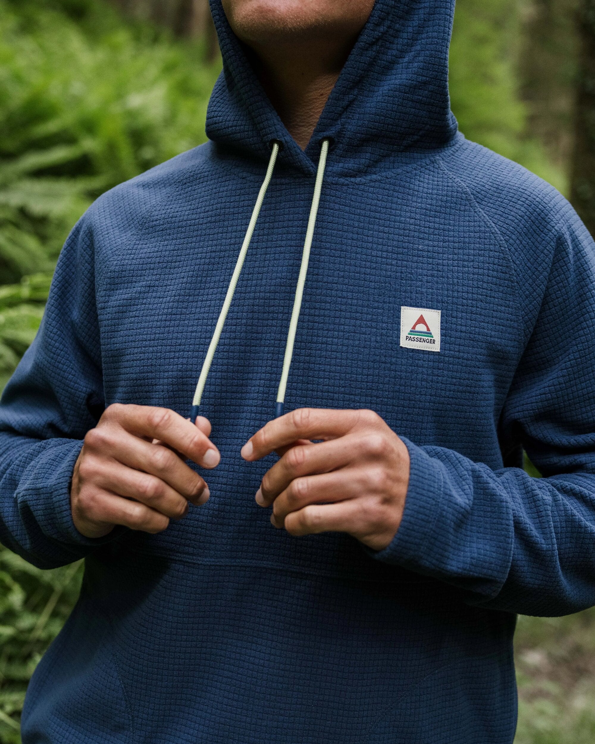 Point Grid Polar Fleece Hoodie - Dark Denim - Image 5