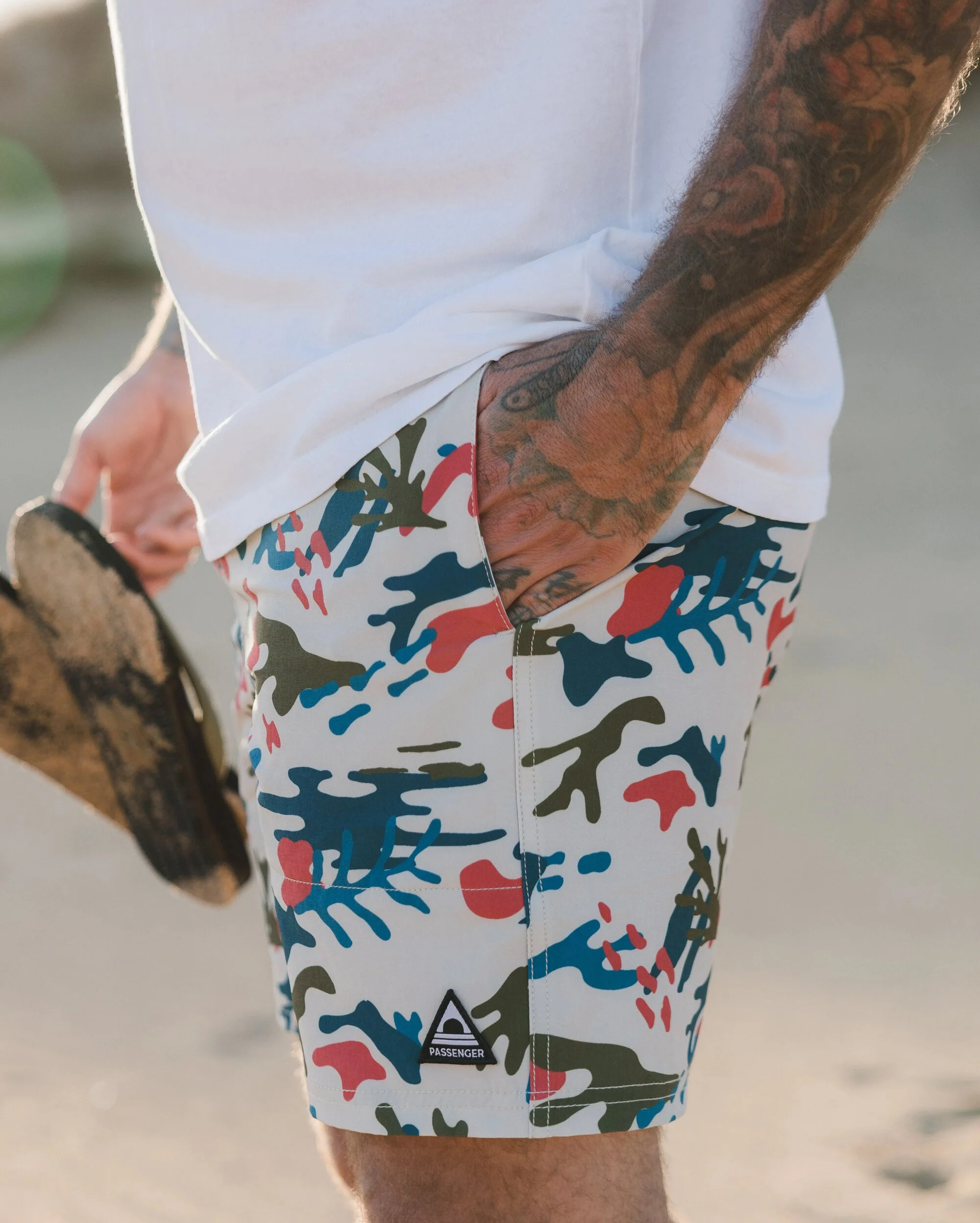 Porto All Purpose Swim Short - Seaweed Camo Pebble Grey - Image 3