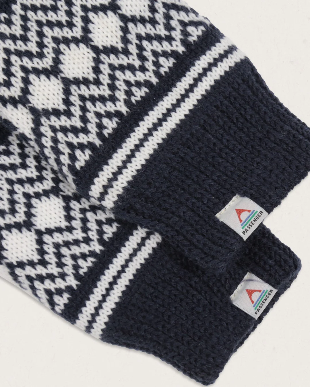 Powder Fleece Lined Acrylic Mittens - Rich Navy - Image 2