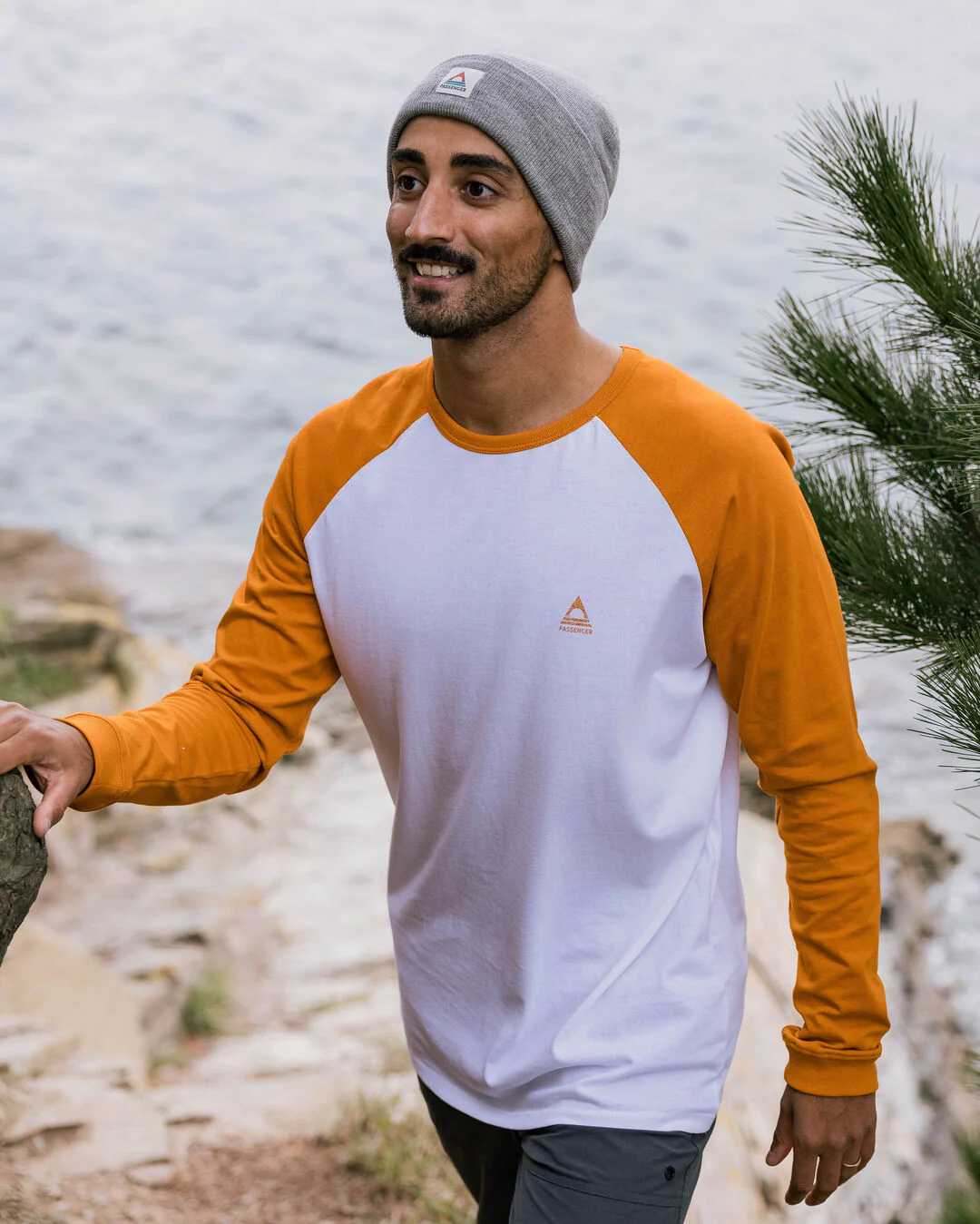 Purpose LS T-Shirt - Sunrise Orange/White - Image 2