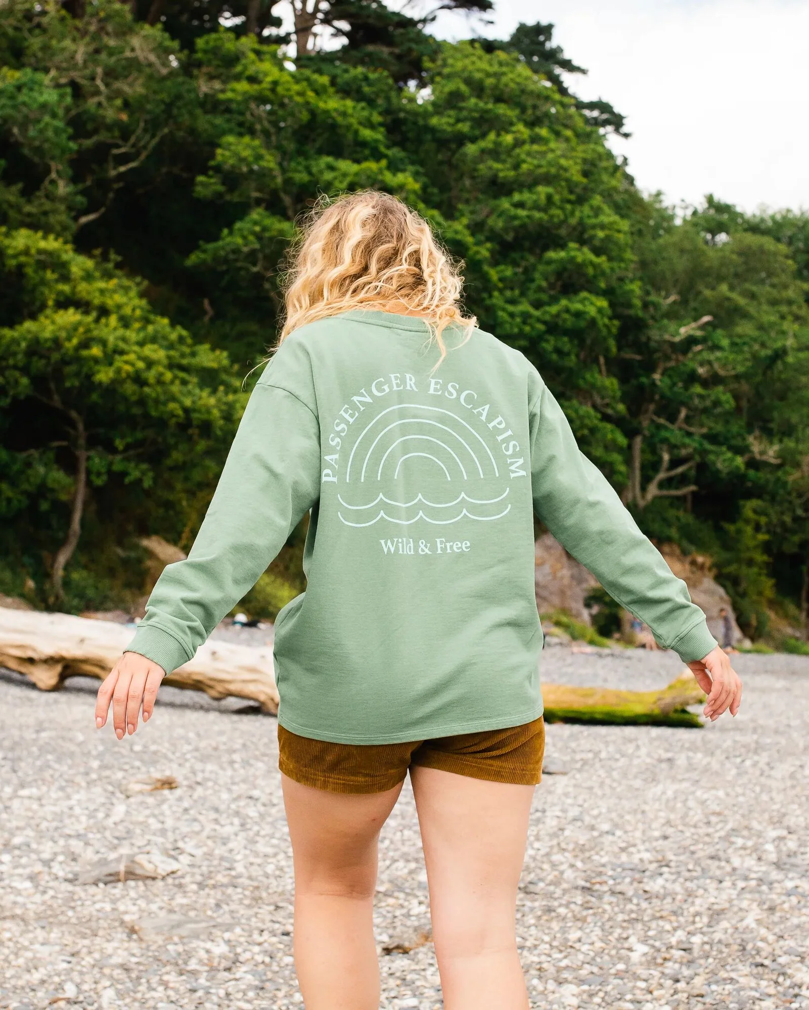 Rainbow Oversized Sweatshirt - Dark Ivy - Image 5