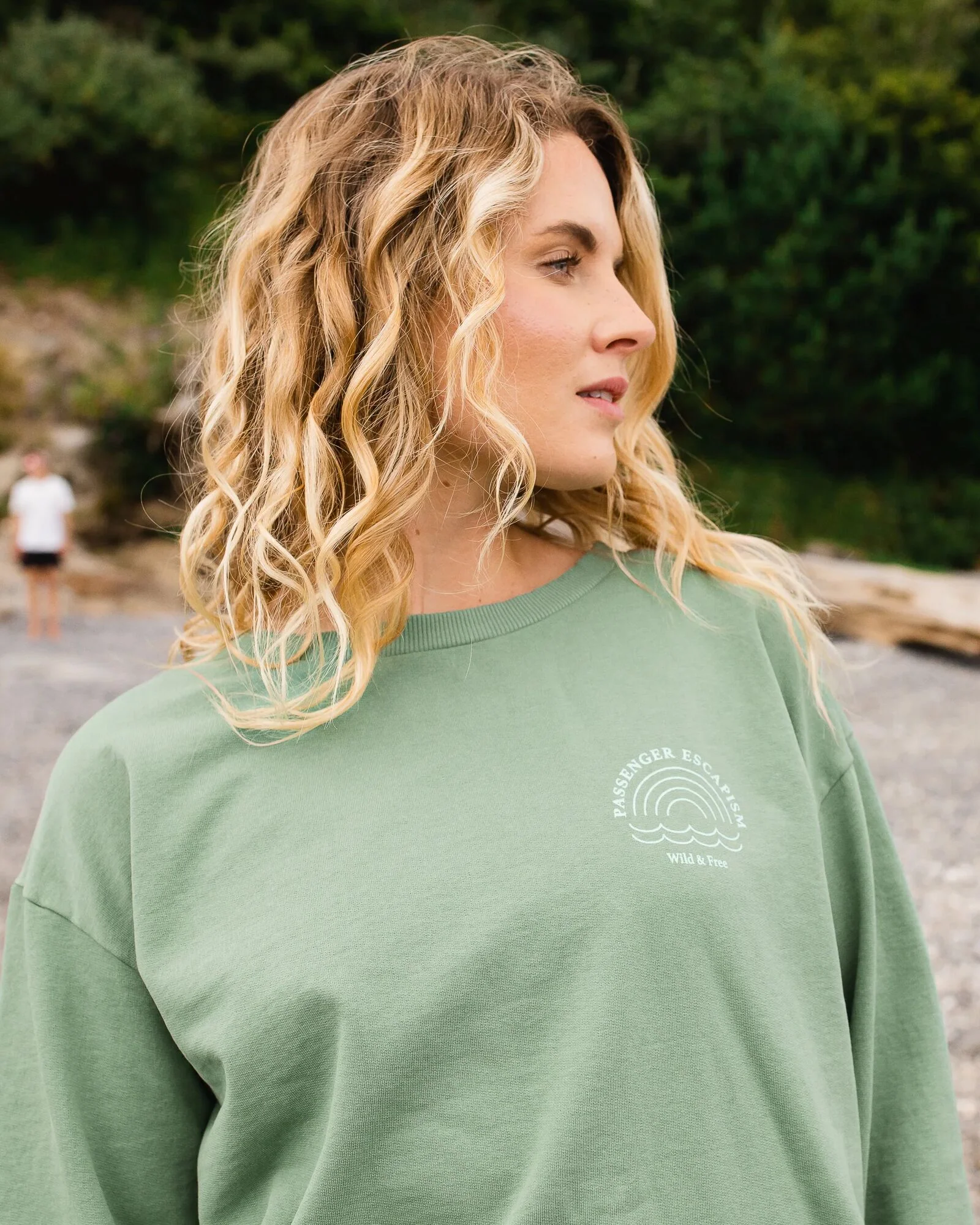 Rainbow Oversized Sweatshirt - Dark Ivy - Image 6
