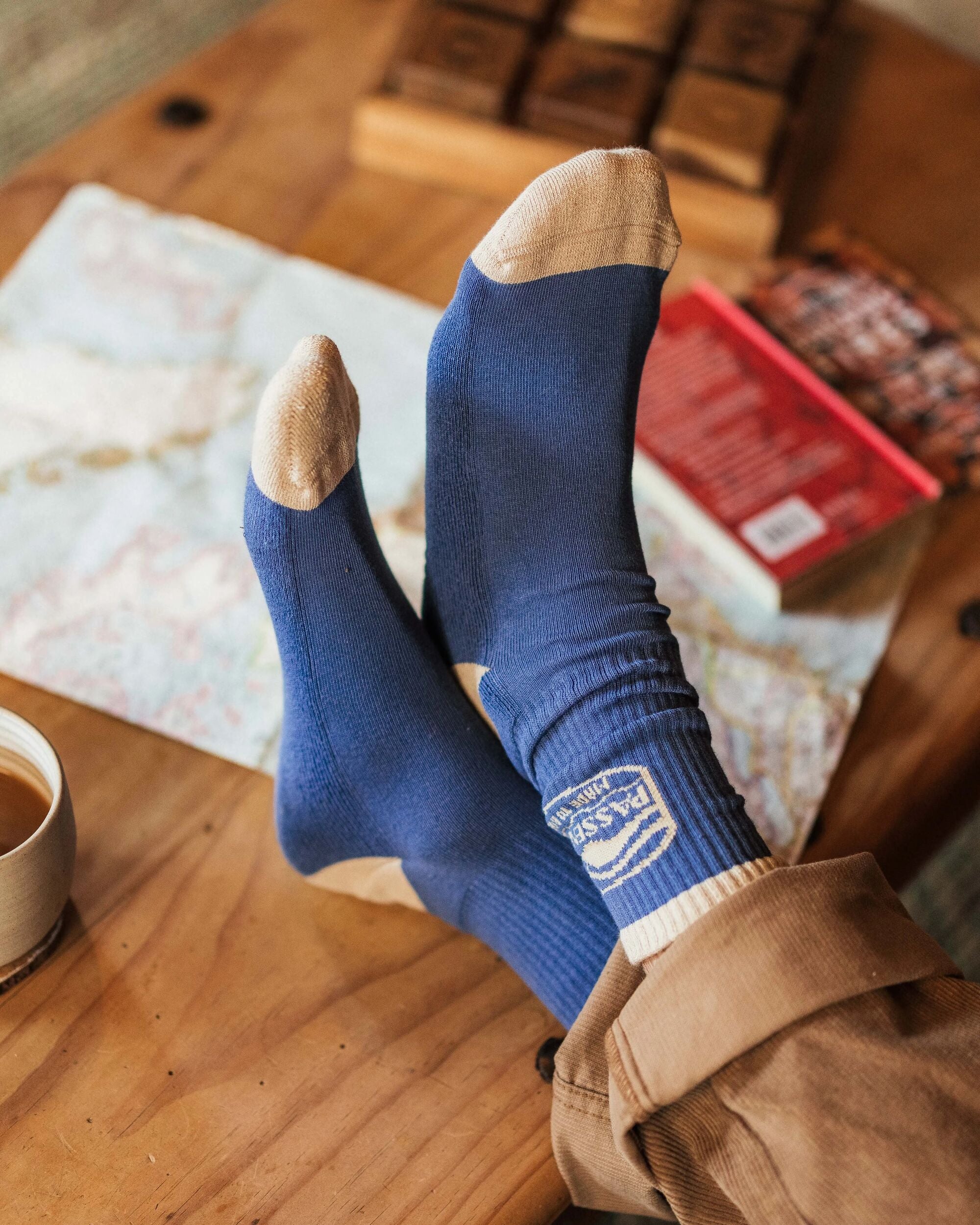 Rambler Organic Midweight Crew Socks - Moonlight Blue - Image 2