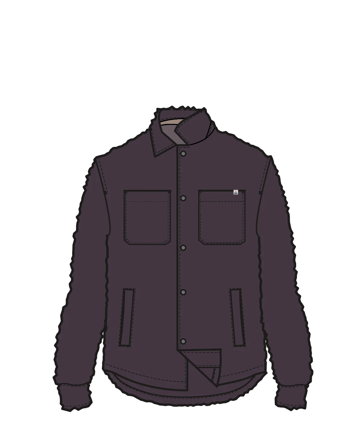 Rappel Sherpa Oversized Shirt - Deep Plum - Image 7