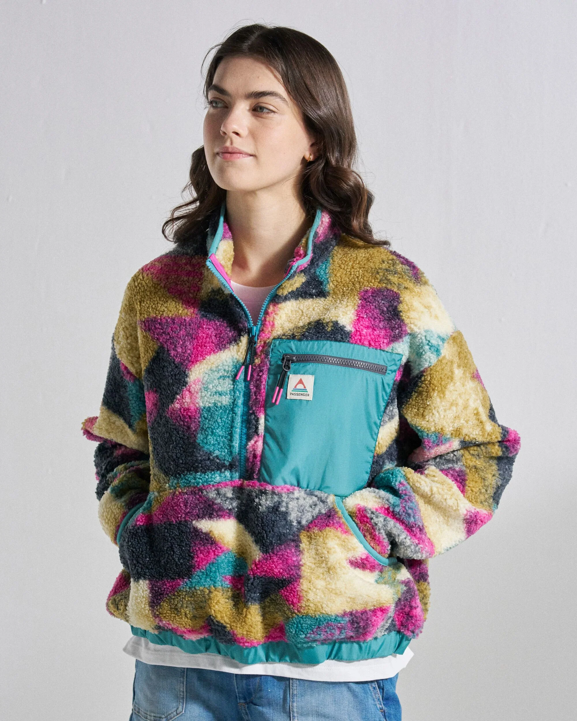 Ravi Sherpa Fleece - Mosaic Mountain Charcoal - Image 3