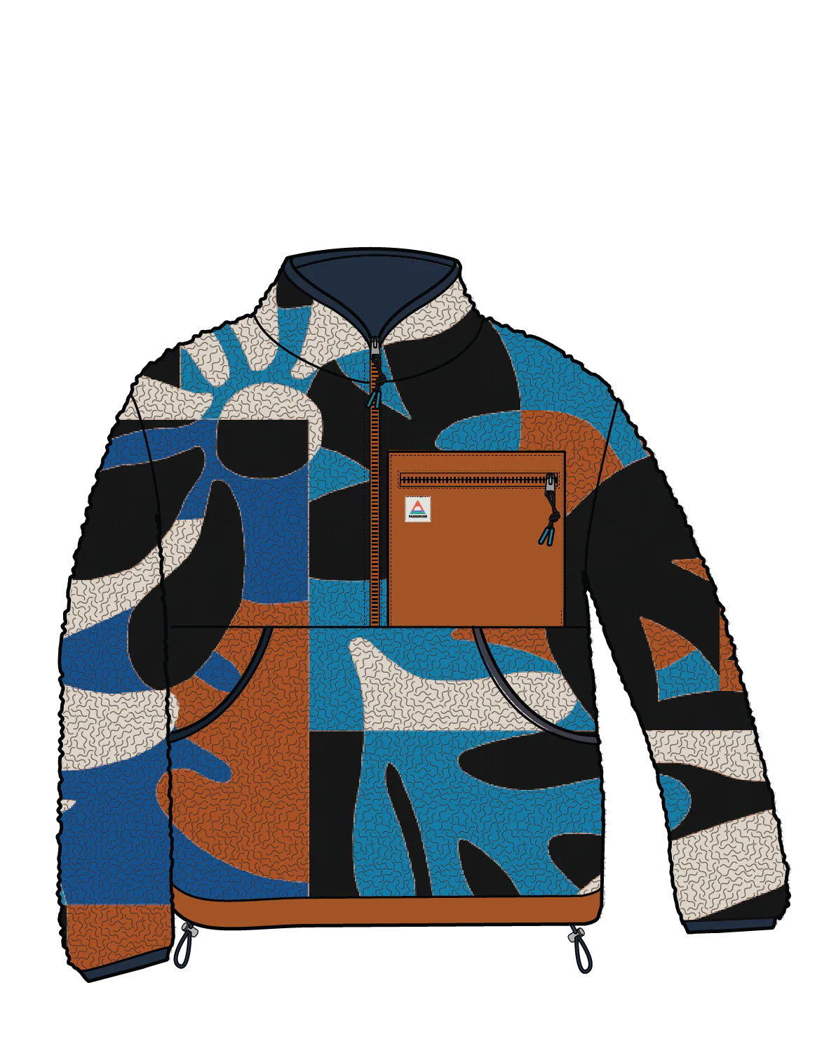 Ravi Sherpa Fleece - Mountain Foliage Blue - Image 14