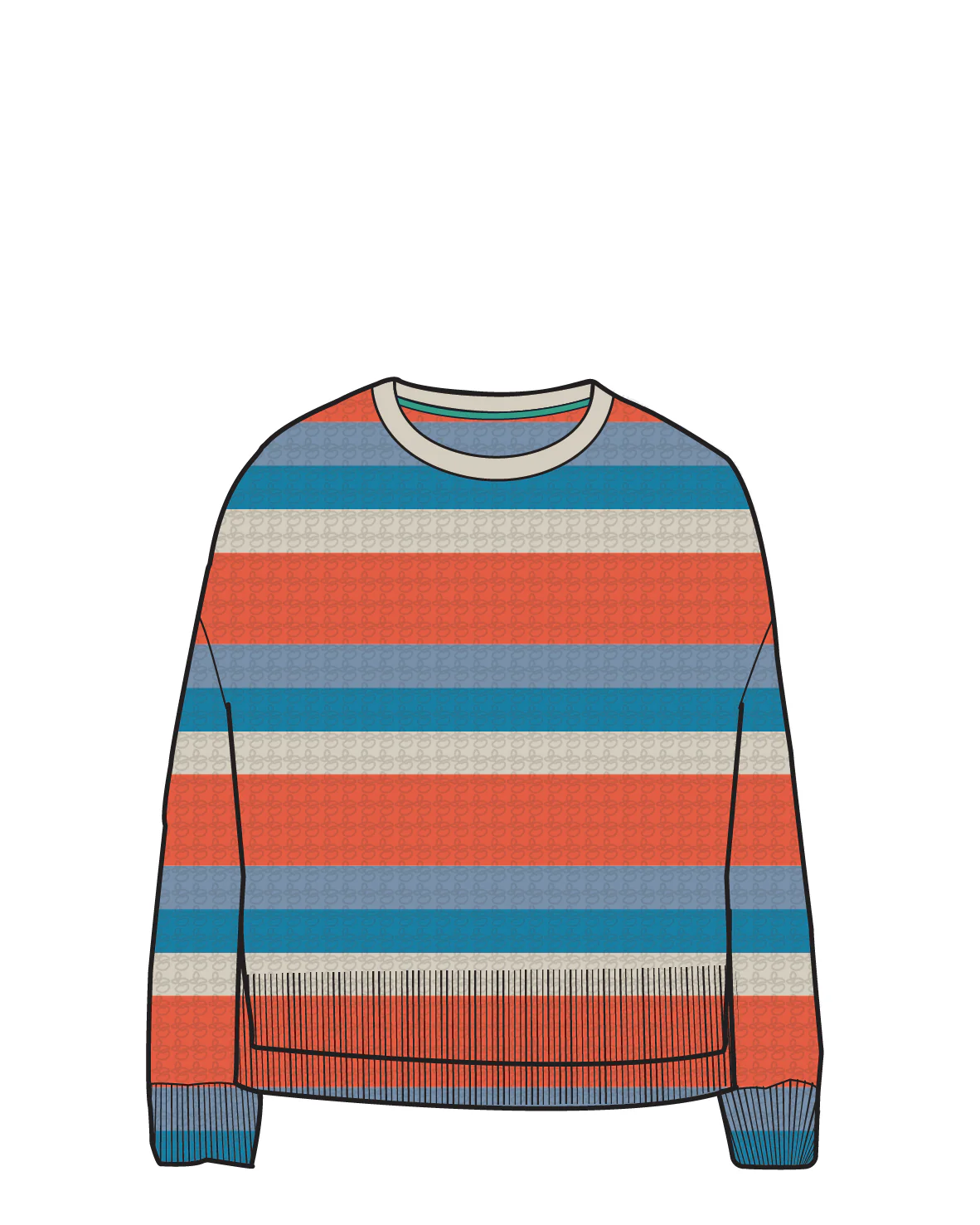Reflection Stripey Jumper - Ember Orange Multi Stripe - Image 6