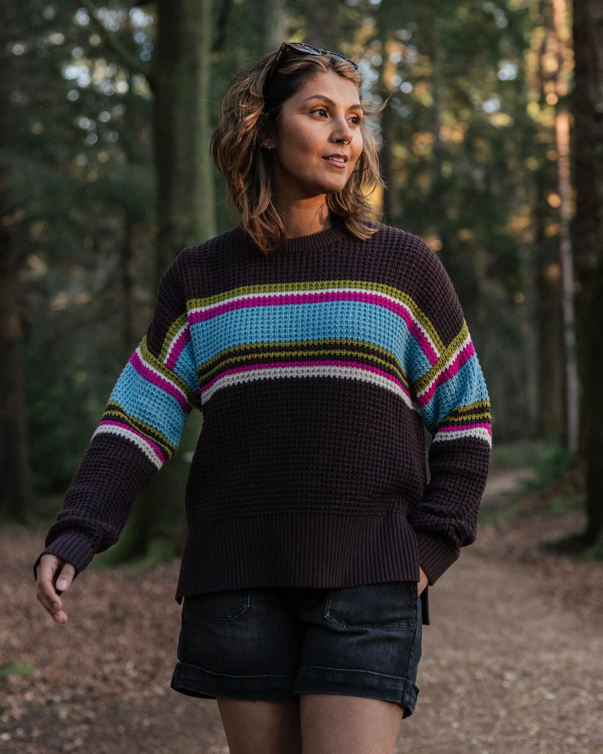Reflection Stripey Jumper - Espresso