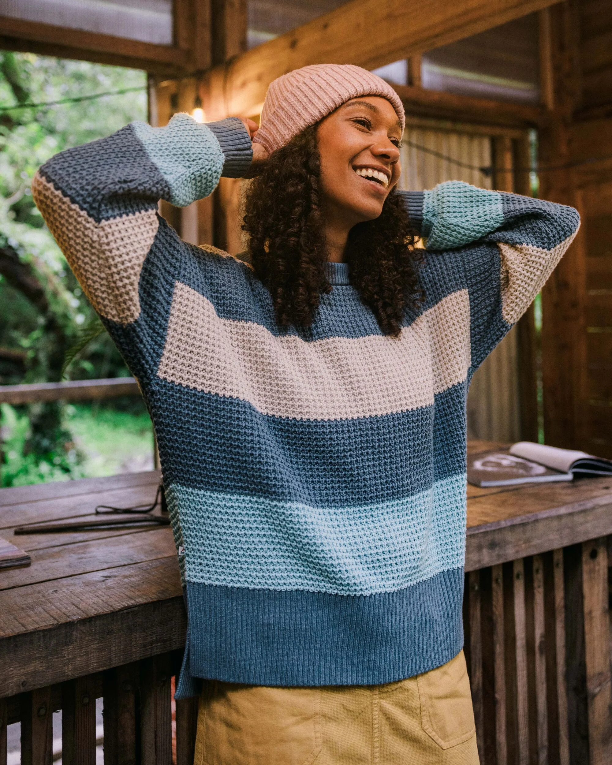 Reflection Stripey Jumper - Stormy Blue/Retro Blue - Image 3