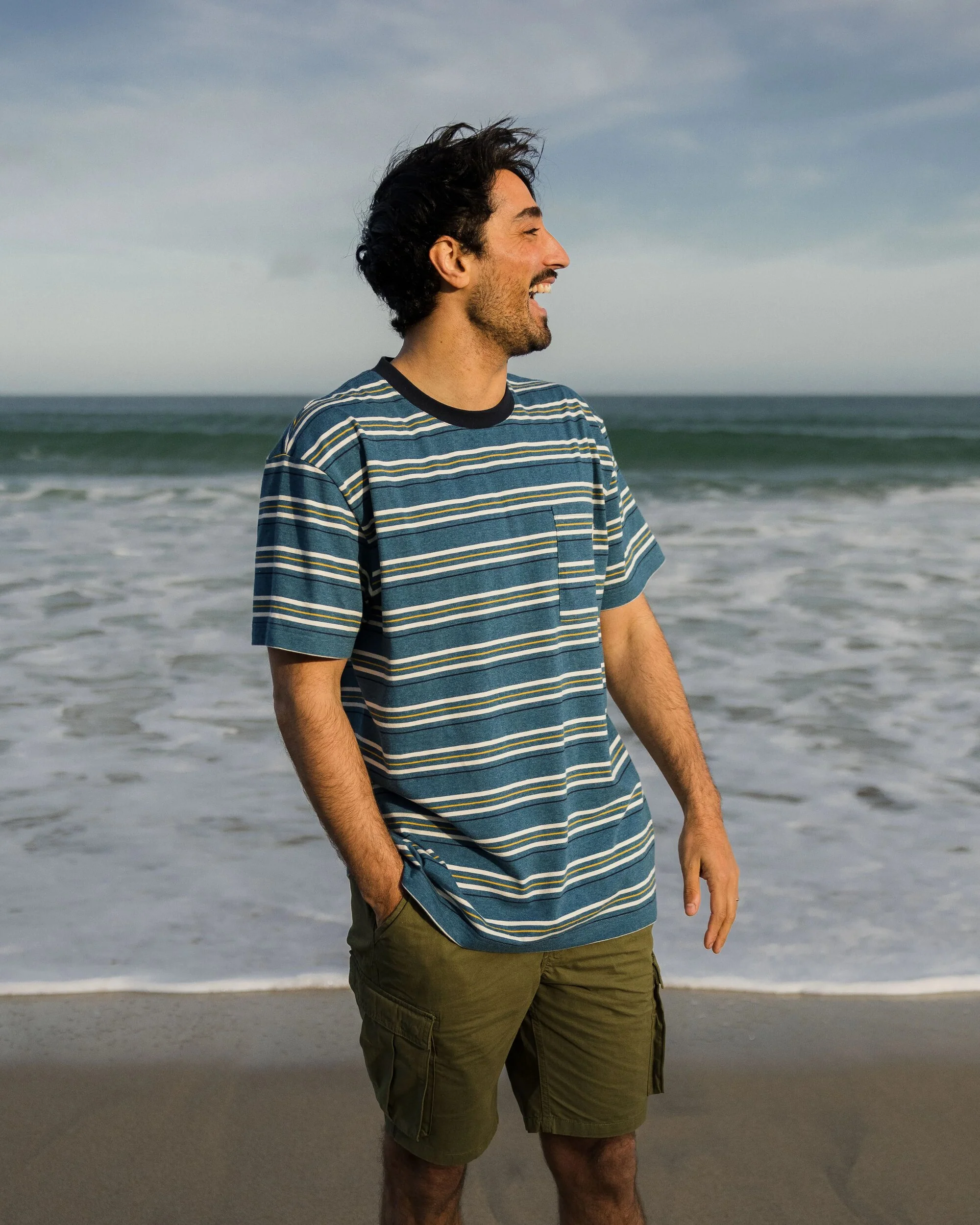 Retro Relaxed Fit T-Shirt - Blue Steel Marl - Image 3